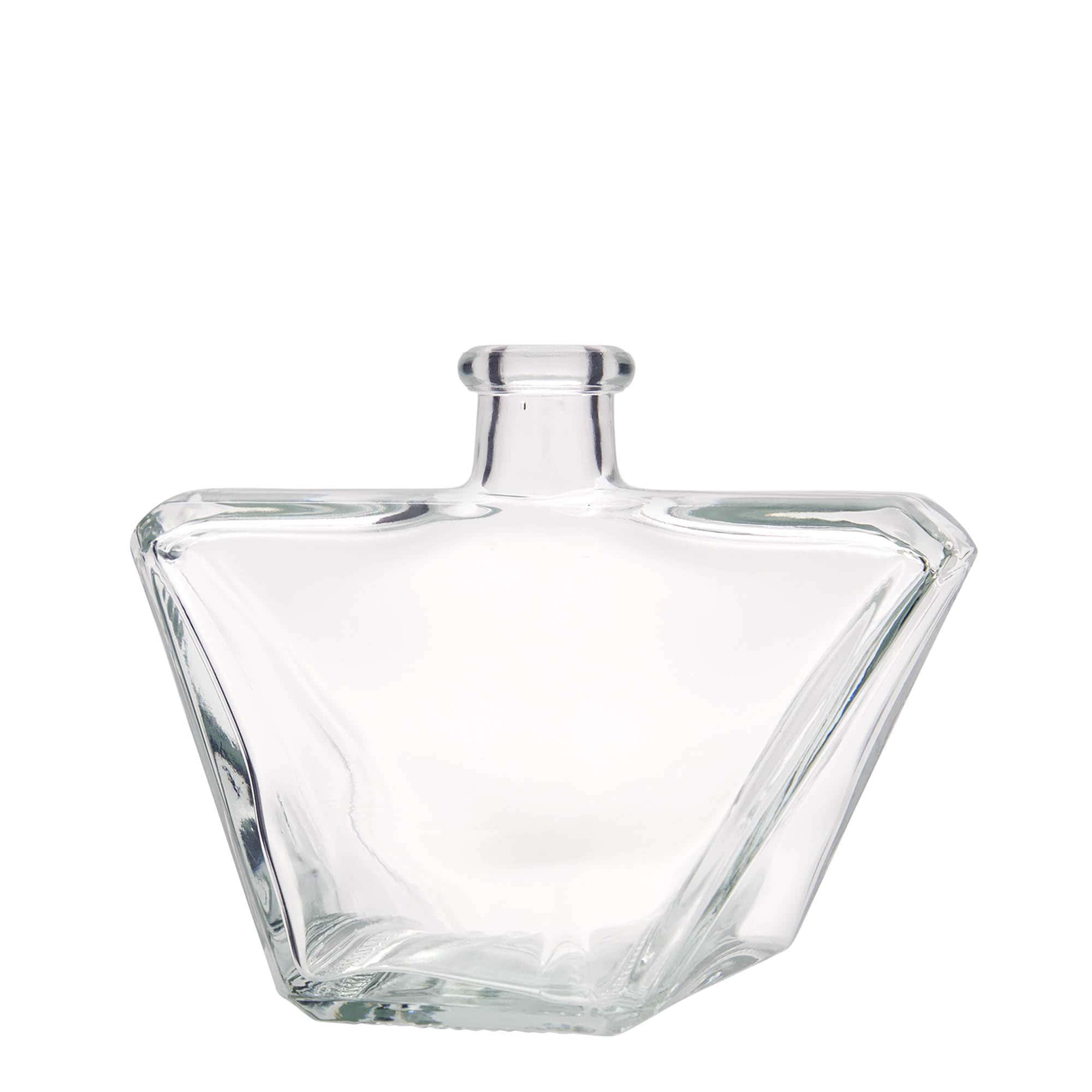 Botella de vidrio 'Charly' de 500 ml, rectangular, boca: corcho