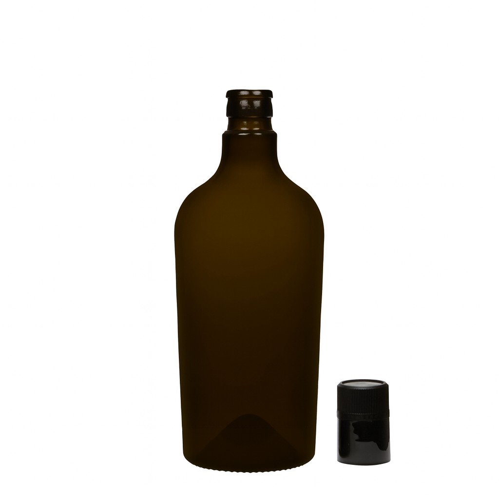 Botella de vinagre/aceite de 750 ml «Oleum», vidrio, verde antiguo, boca: DOP