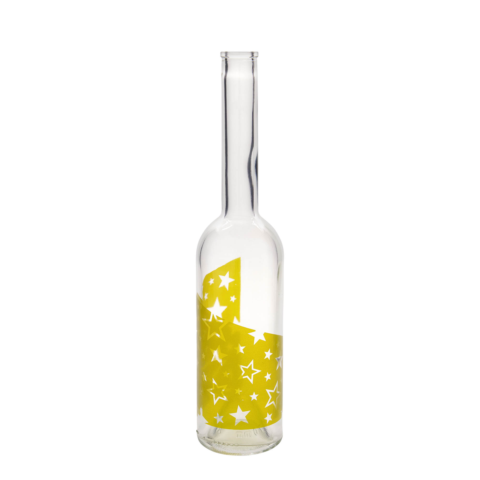 Botella de vidrio de 500 ml 'Opera', motivo: estrellas doradas, boca: corcho Botella de vidrio de 500 ml 'Opera', motivo: estrellas doradas, boca: corcho