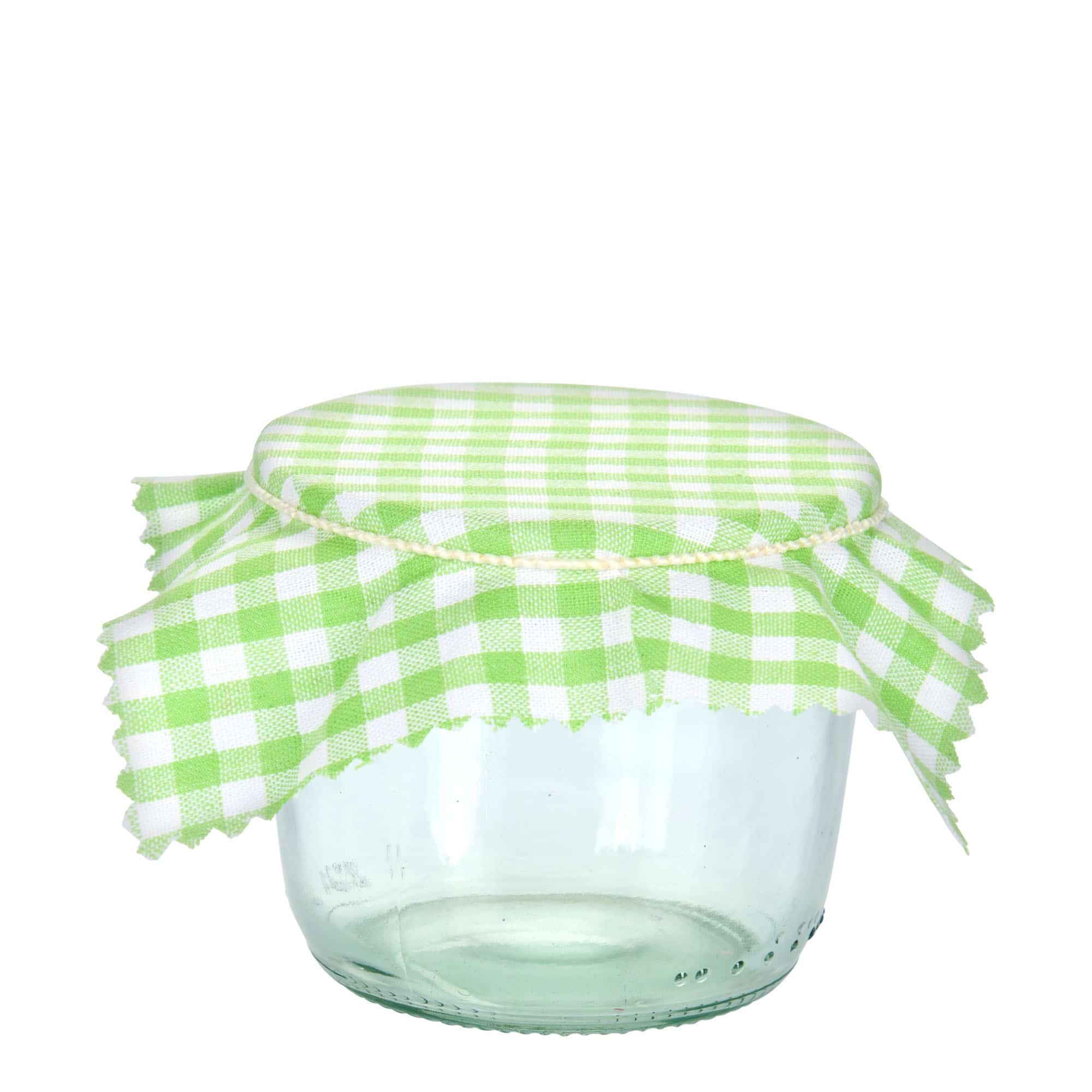 Cubretapas de tela a cuadros 12x12, cuadrado, textil, verde lima, boca: TO38-TO53