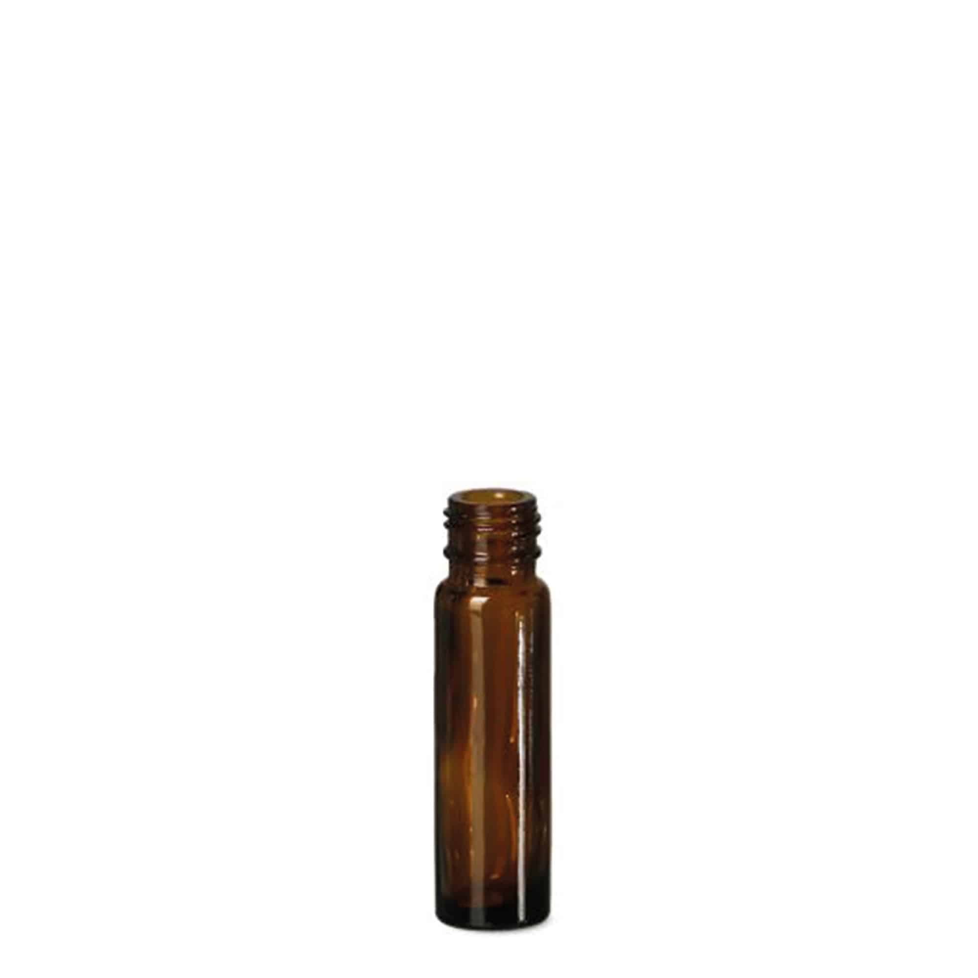 Botella de roll-on de 10 ml, vidrio, marrón, boca: cierre de rosca