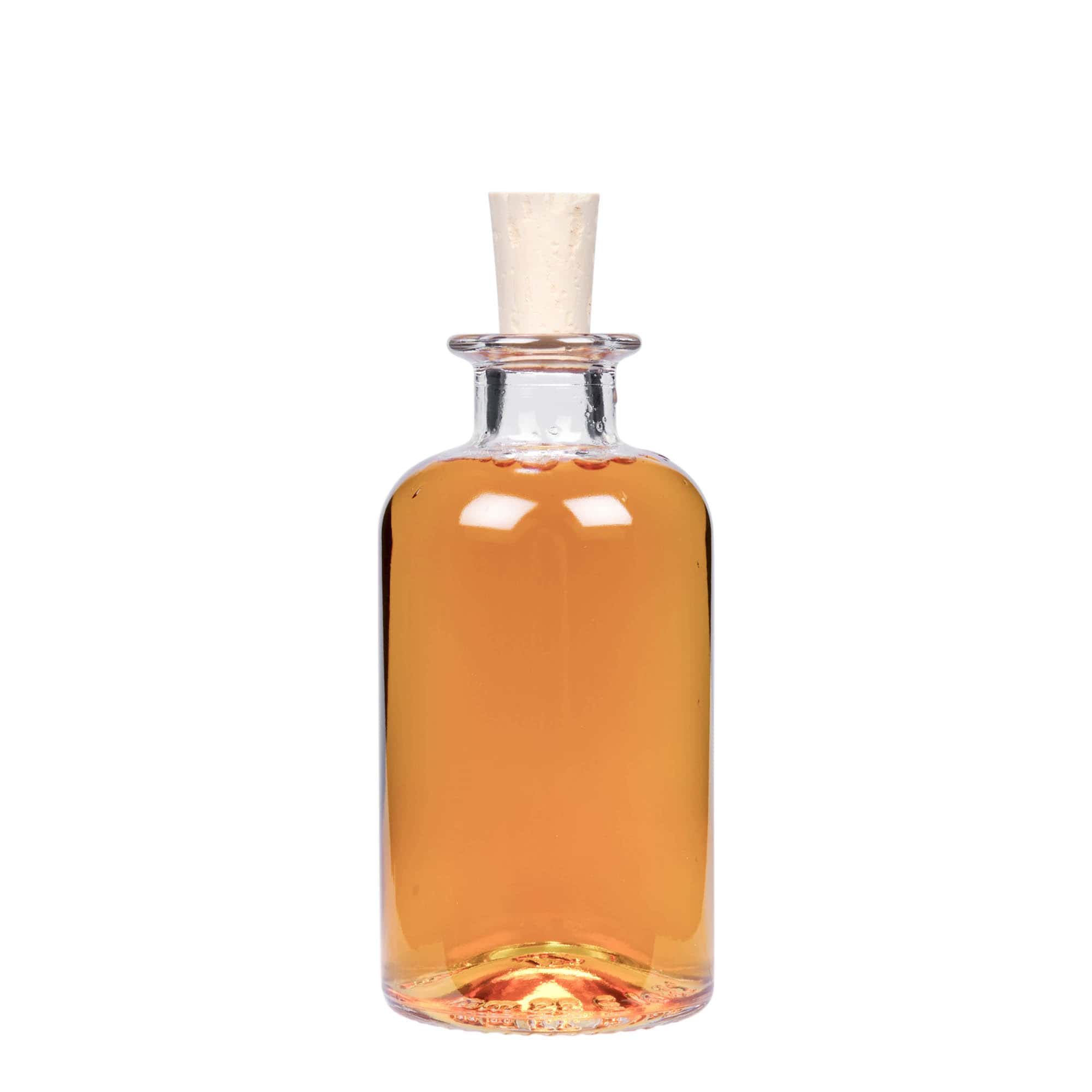 Botella de vidrio de 250 ml para farmacéutico, boca: corcho
