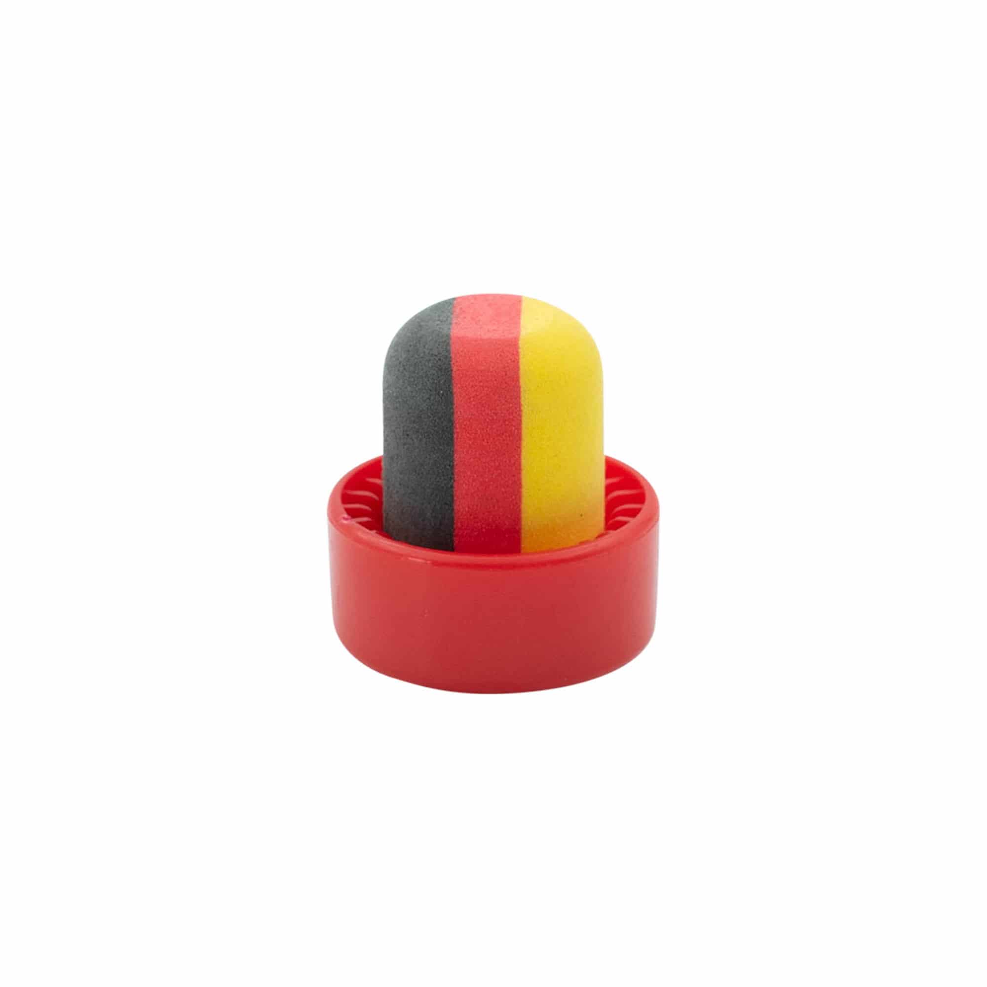 Tapón de corcho con asa 19 mm «Deutschland», plástico, multicolor, para boca: corcho