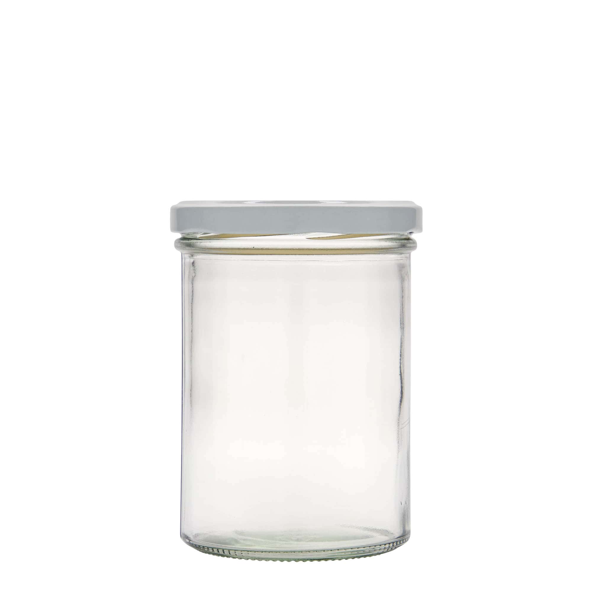 Tarro de vidrio cilíndrico alto de 435 ml, boca: Twist-Off (TO 82)