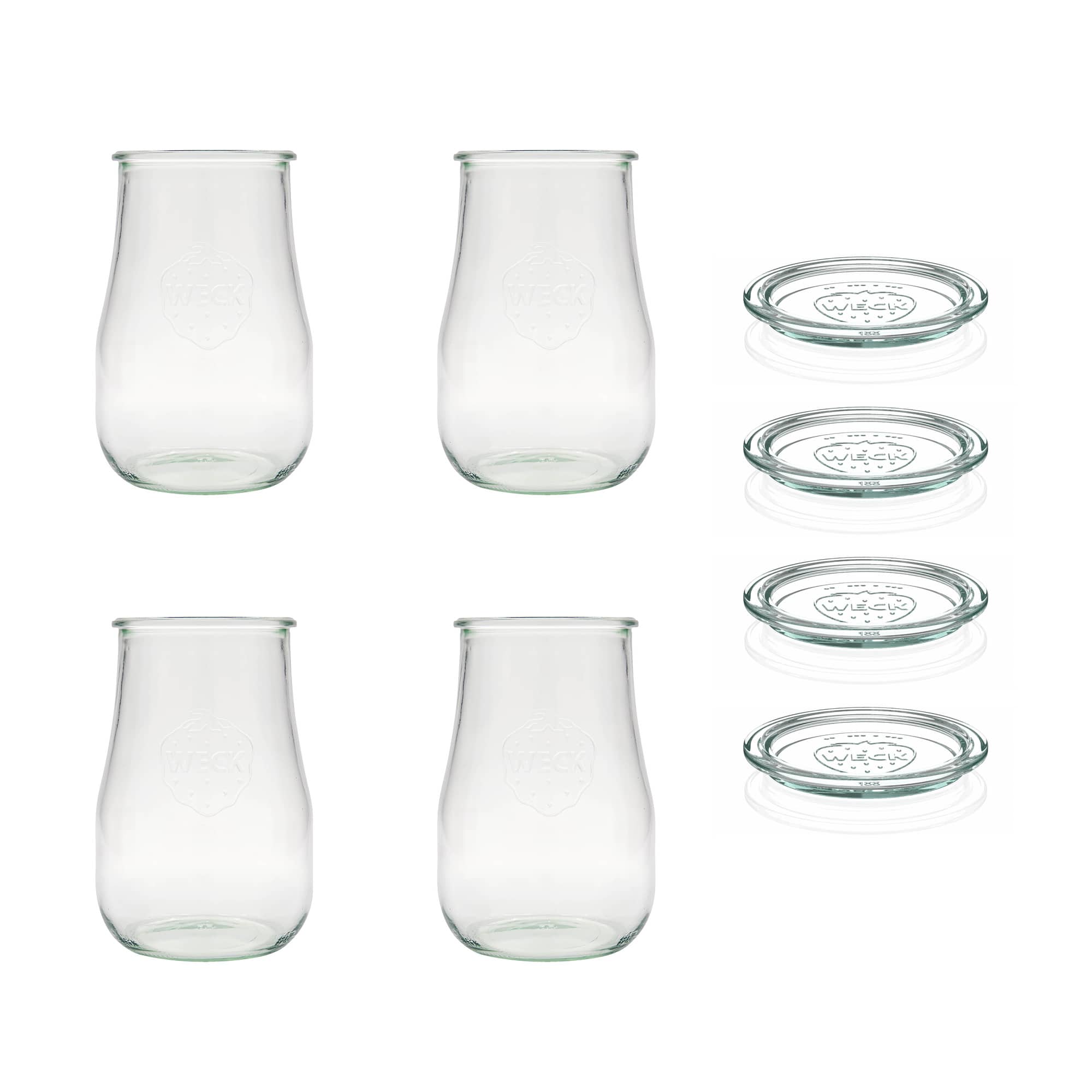 4x 1750 ml vaso tipo tulipán WECK con tapa de vidrio RR 100