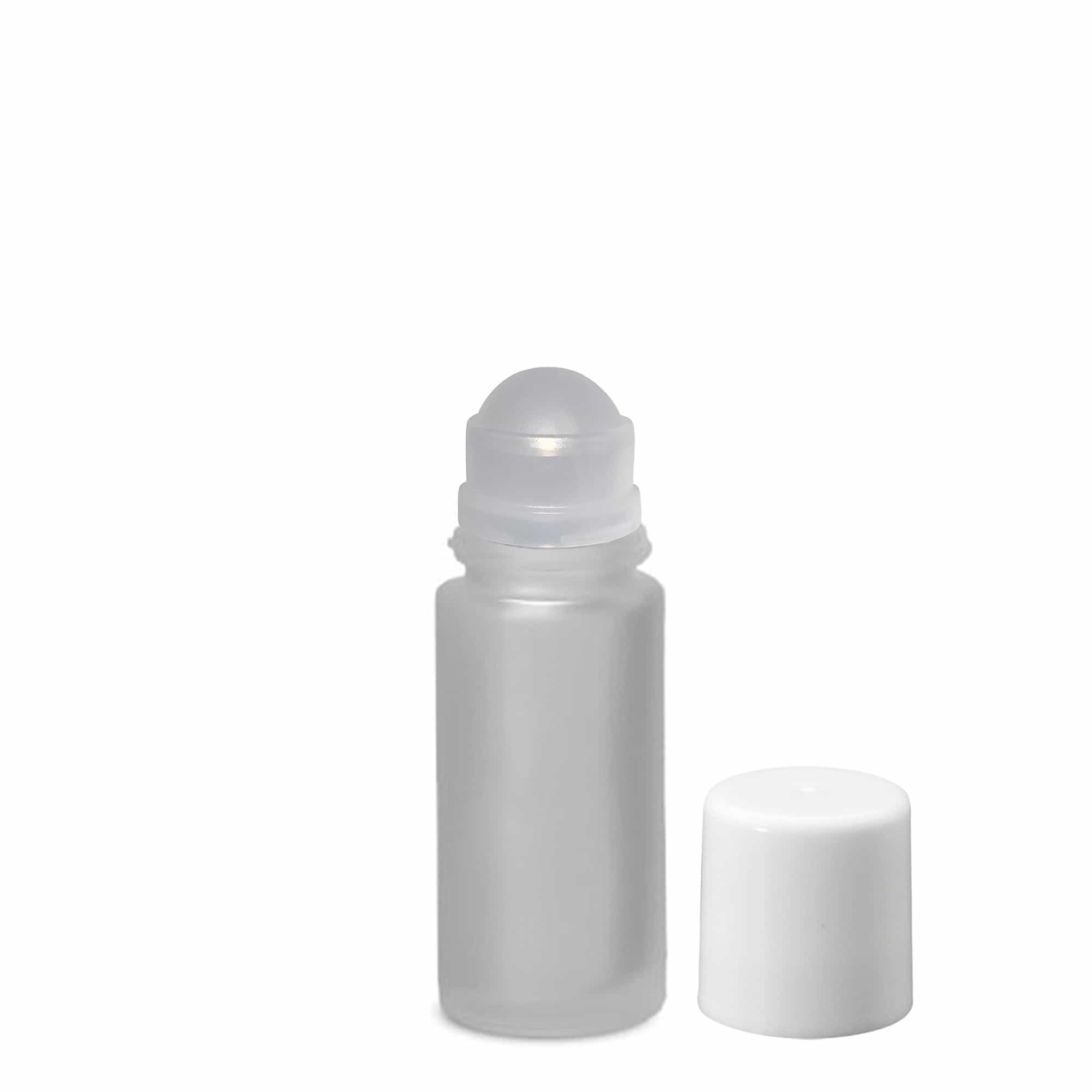 Botella roll-on de 50 ml, vidrio, esmerilado, boca: tapón de rosca