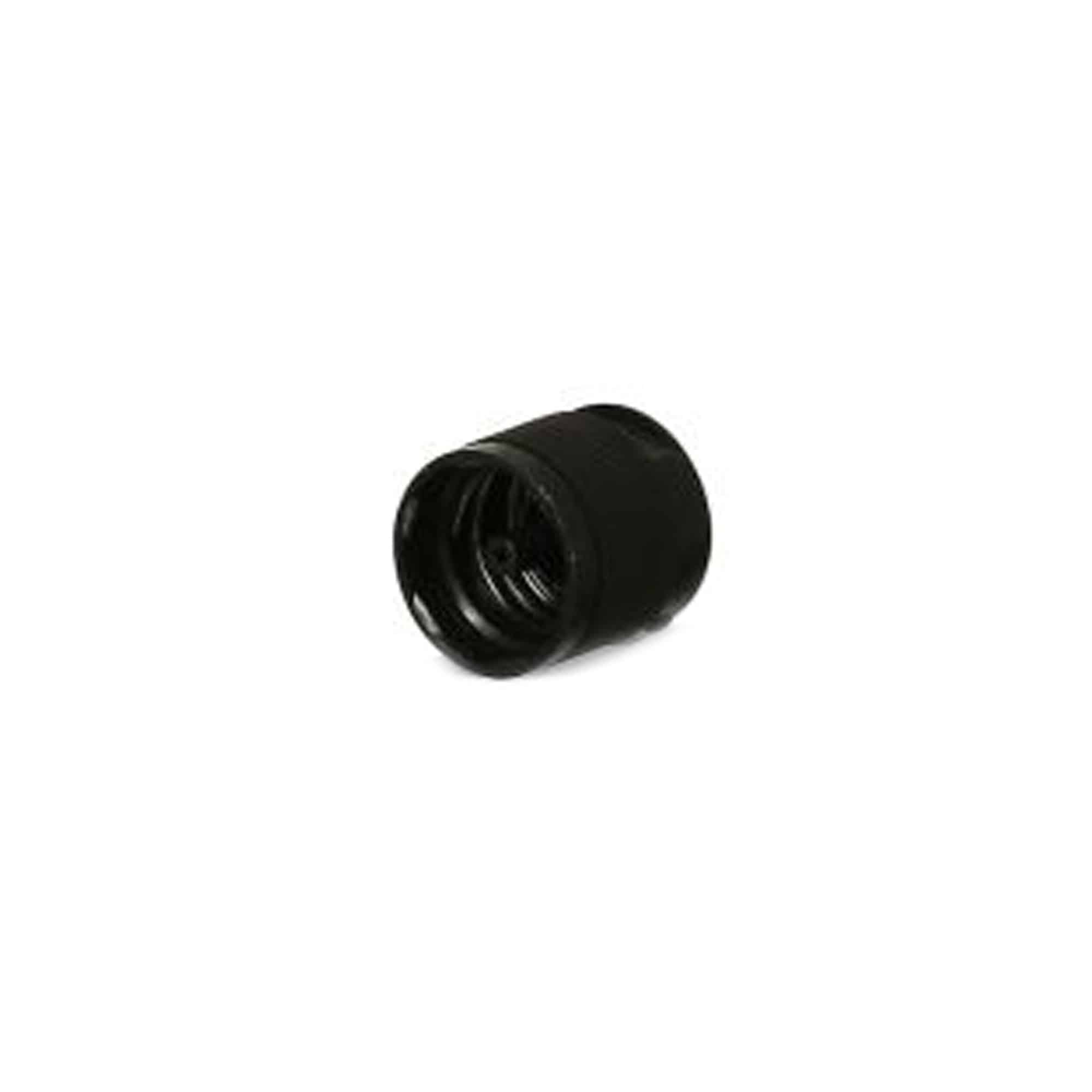 Tapa de rosca con bisagra abatible, plástico PP, negro, para boca: DIN 18