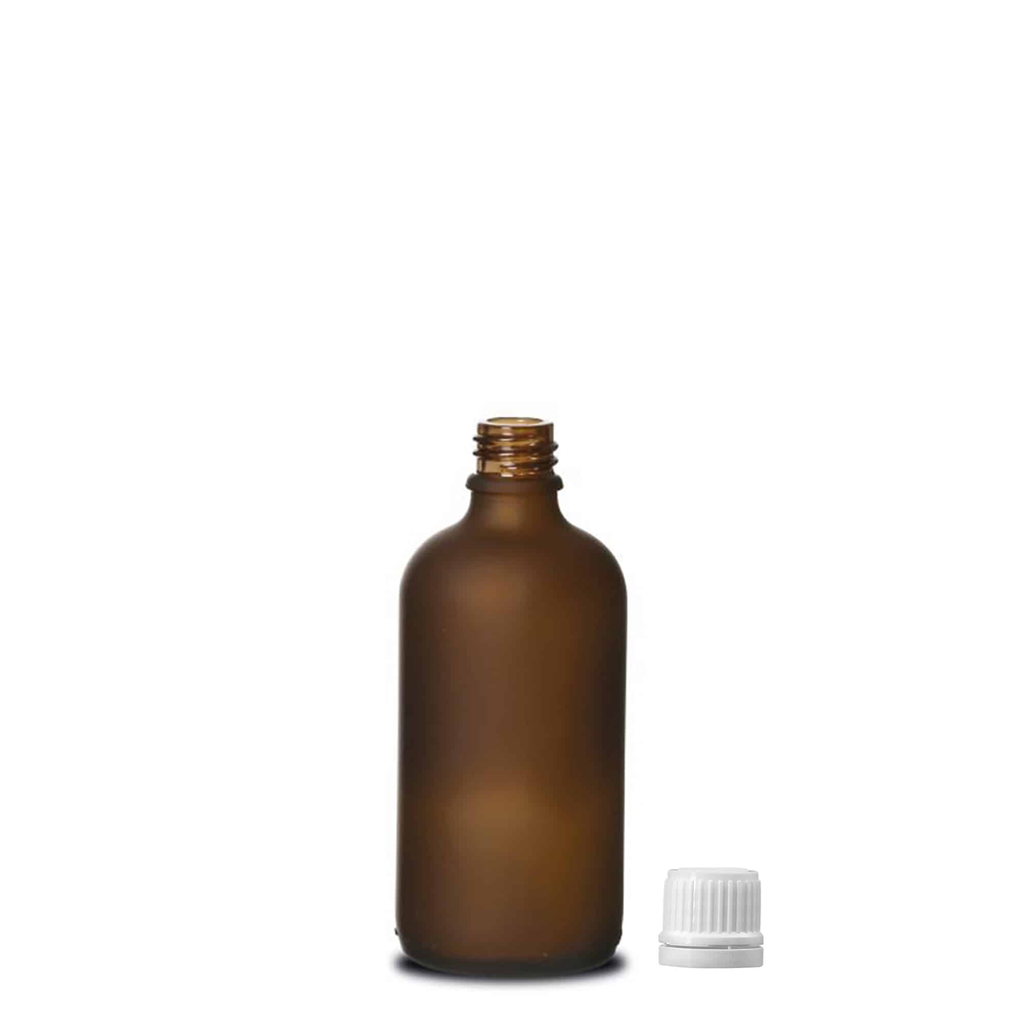 100 ml frasco medicinal, vidrio, marrón esmerilado, boca: DIN 18