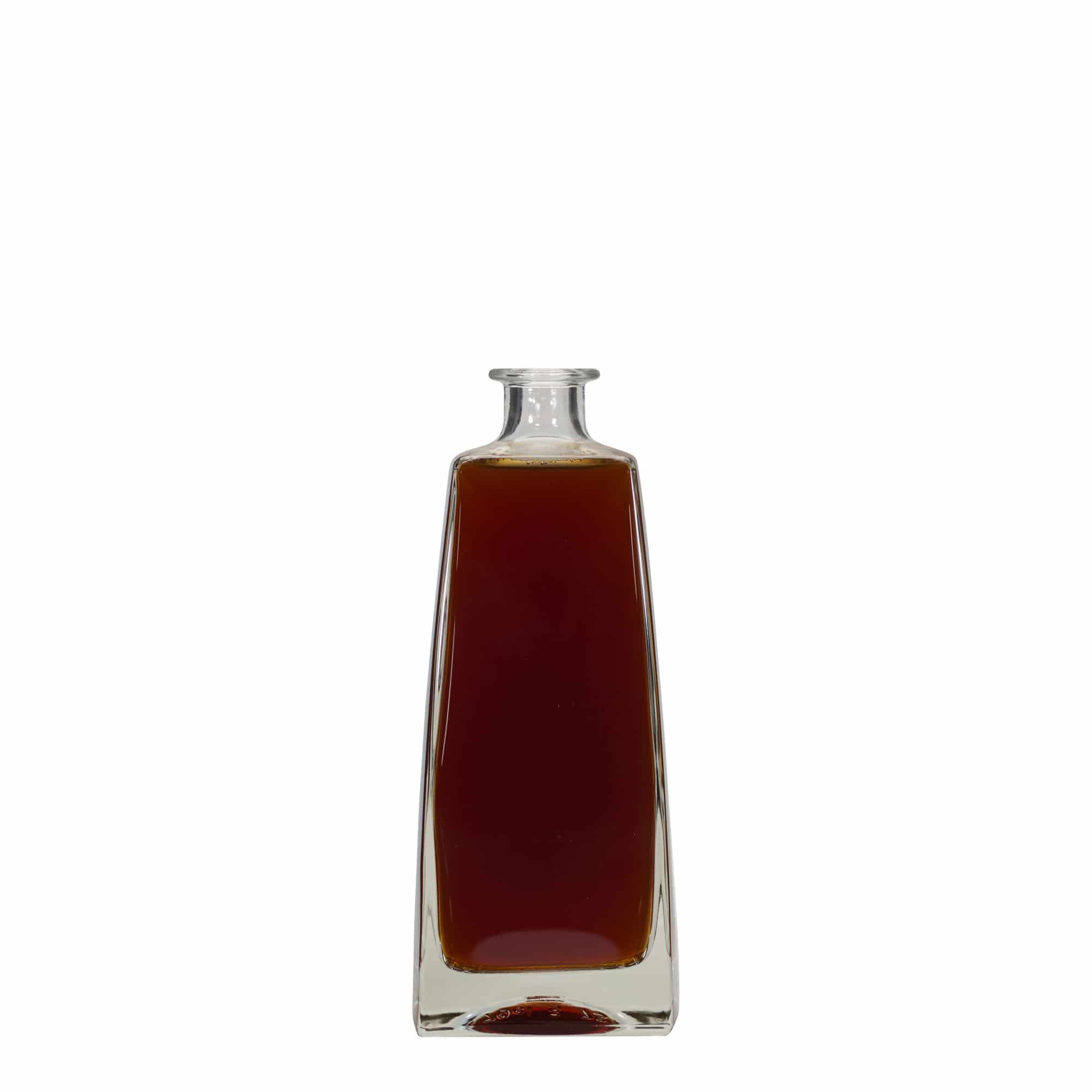 Botella de vidrio de 700 ml 'Timmy', rectangular, boca: corcho