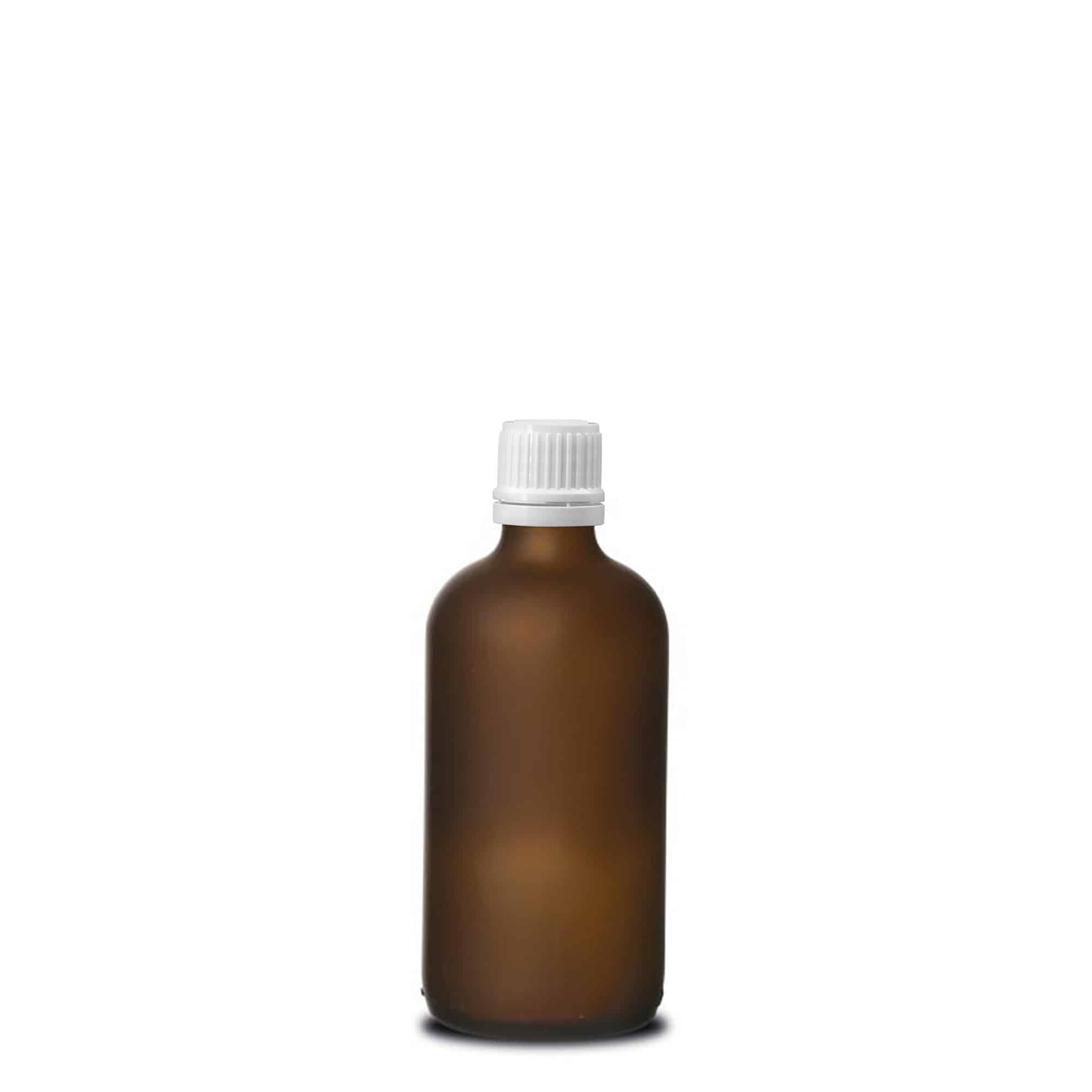 100 ml frasco medicinal, vidrio, marrón esmerilado, boca: DIN 18