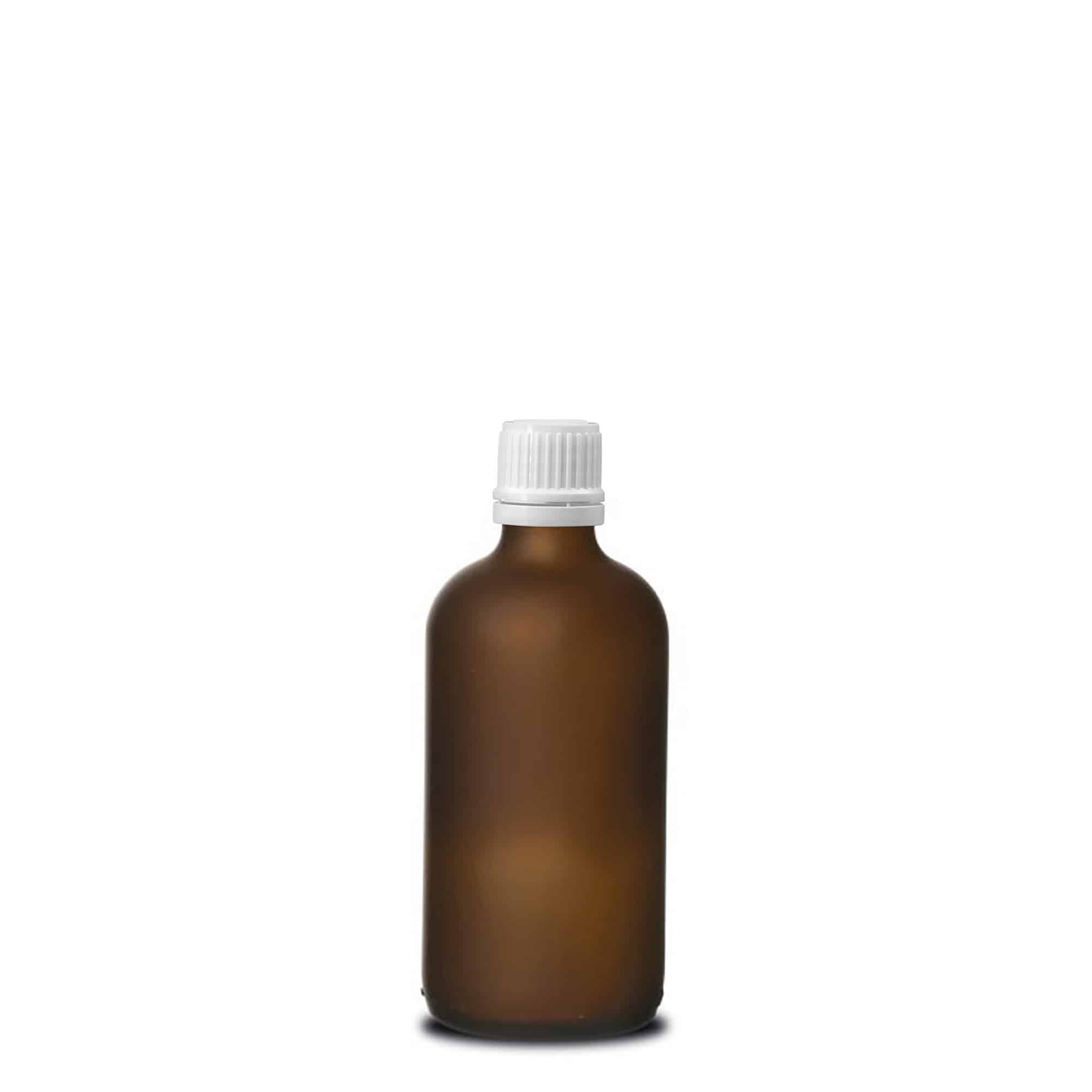 100 ml frasco medicinal, vidrio, marrón esmerilado, boca: DIN 18
