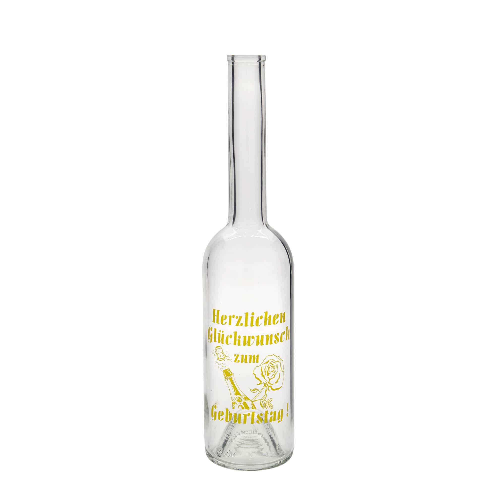 Botella de vidrio 'Opera' de 500 ml, motivo: Apple, boca: corcho Botella de vidrio 'Opera' de 500 ml, motivo: Apple, boca: corcho