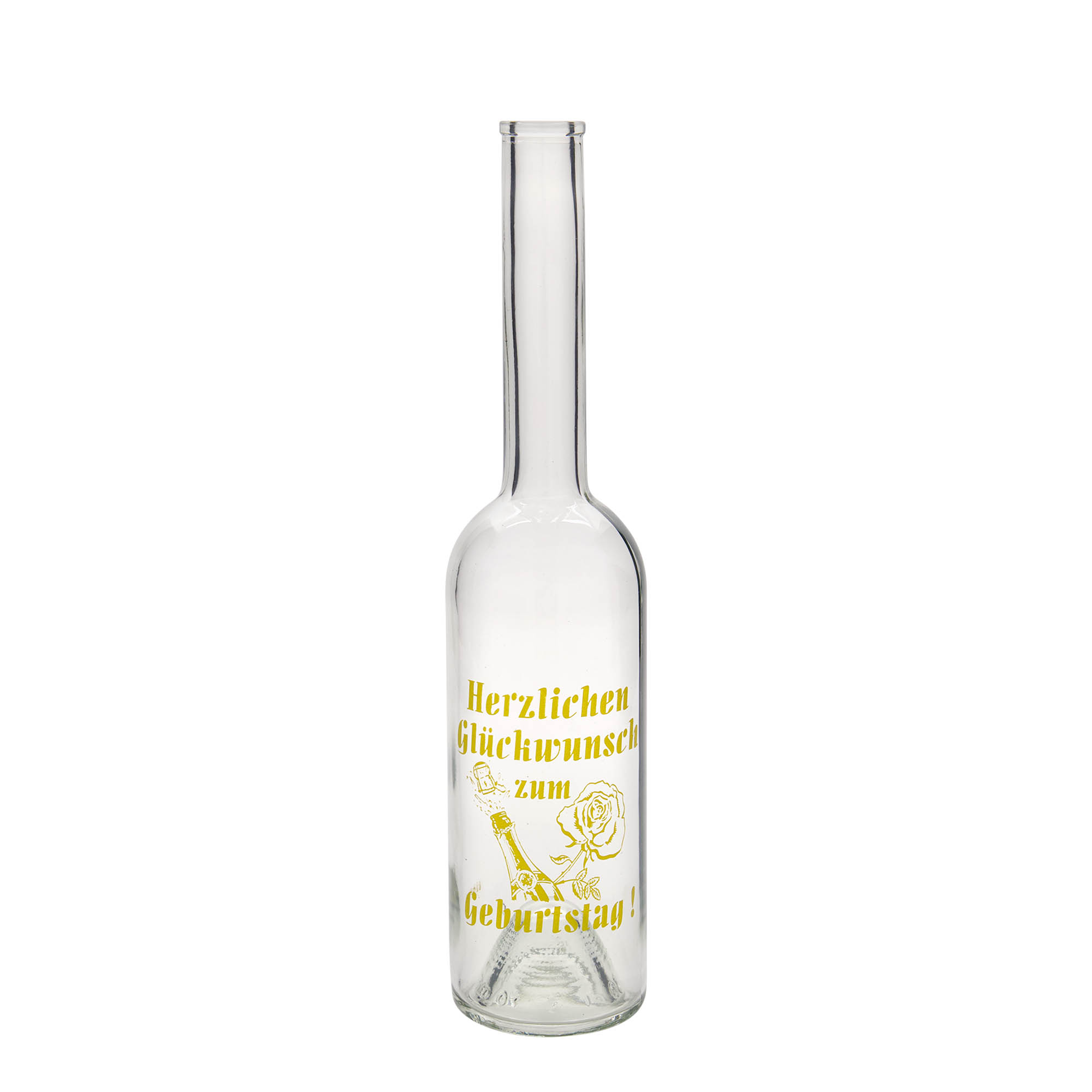 Botella de vidrio de 500 ml 'Opera', motivo: manzana, boca: corcho