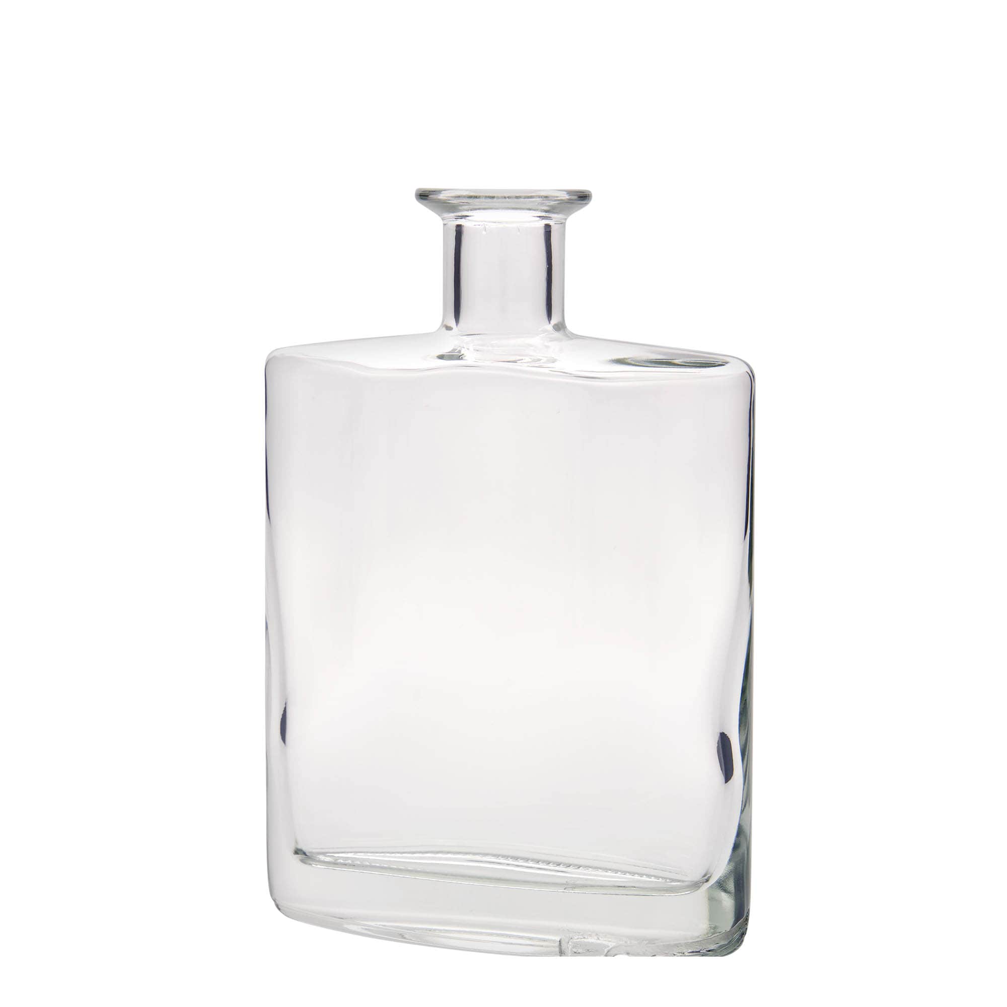 Botella de vidrio 'Zorbas' de 700 ml, ovalada, boca: corcho