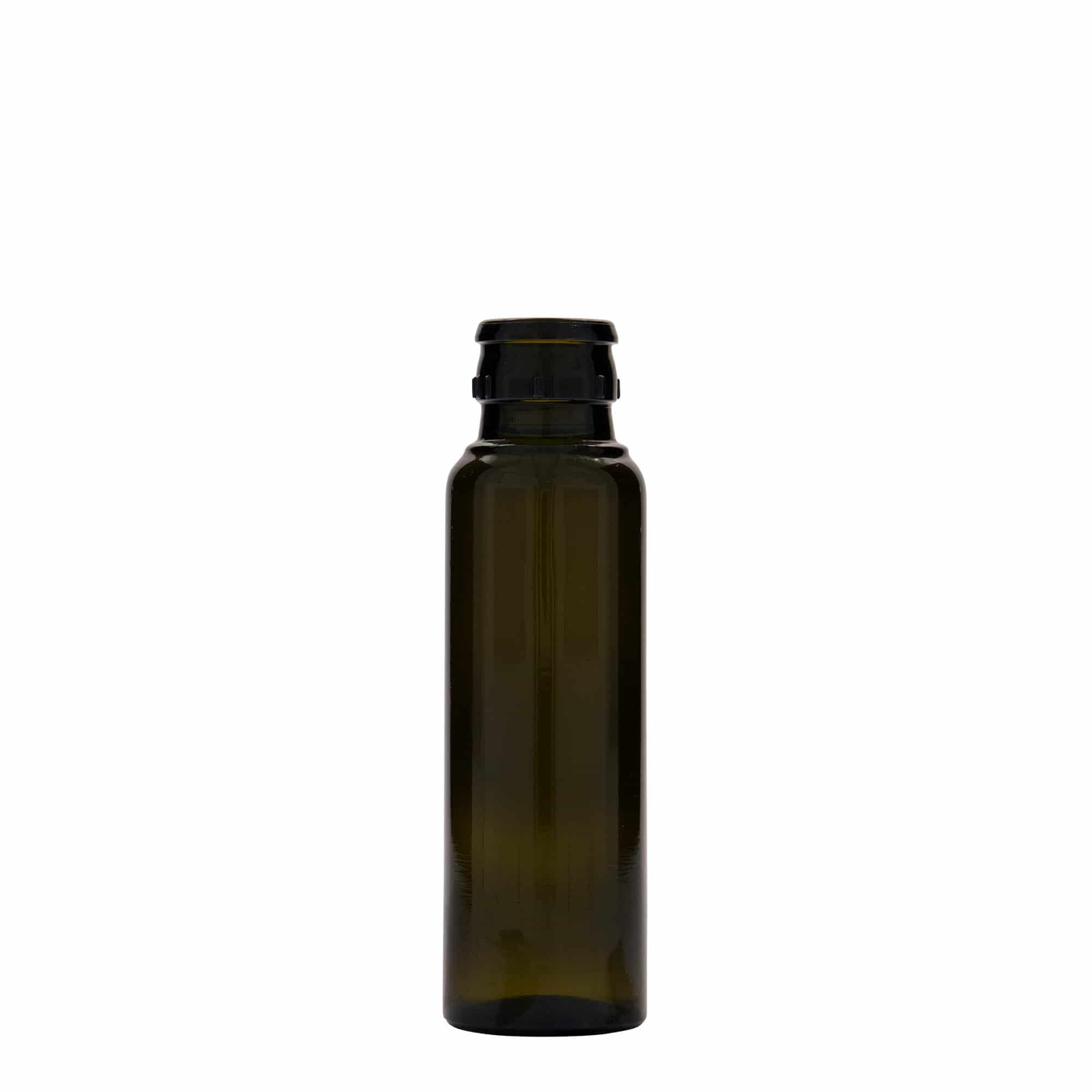 Botella de vinagre/aceite de 100 ml 'Willy New', vidrio, verde antiguo, boca: DOP