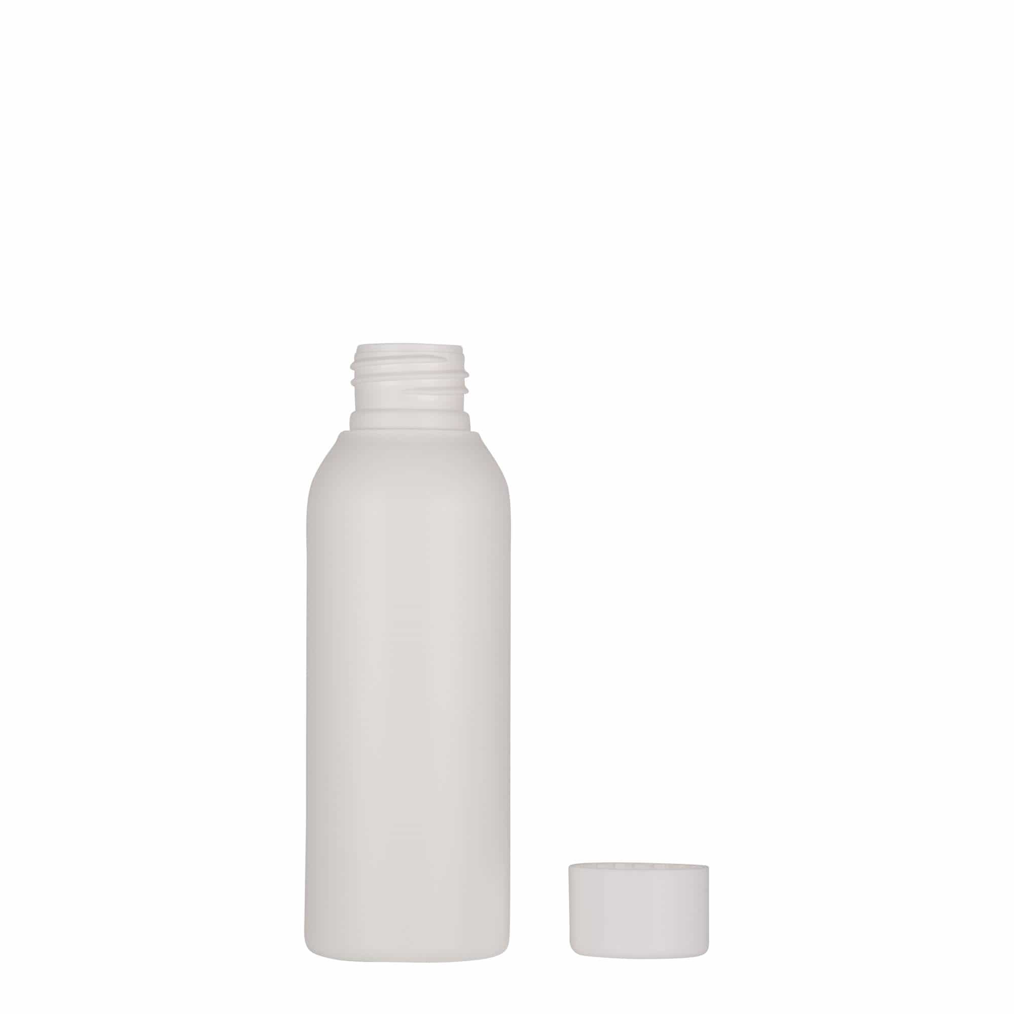 Botella de plástico de 100 ml 'Tuffy', HDPE, blanca, boca: 24/410