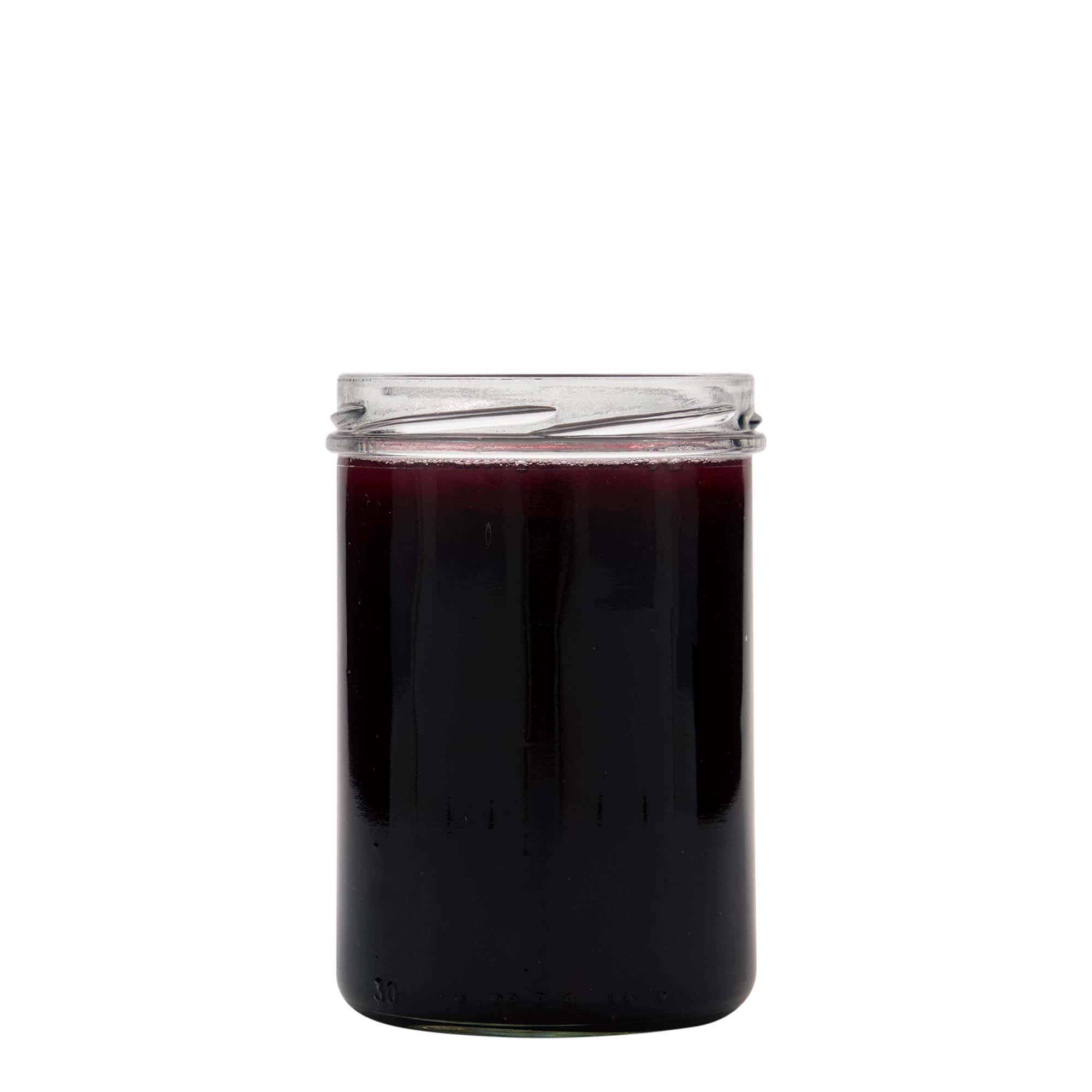 Tarro de vidrio cilíndrico alto de 440 ml, boca: Twist-Off (TO 82)