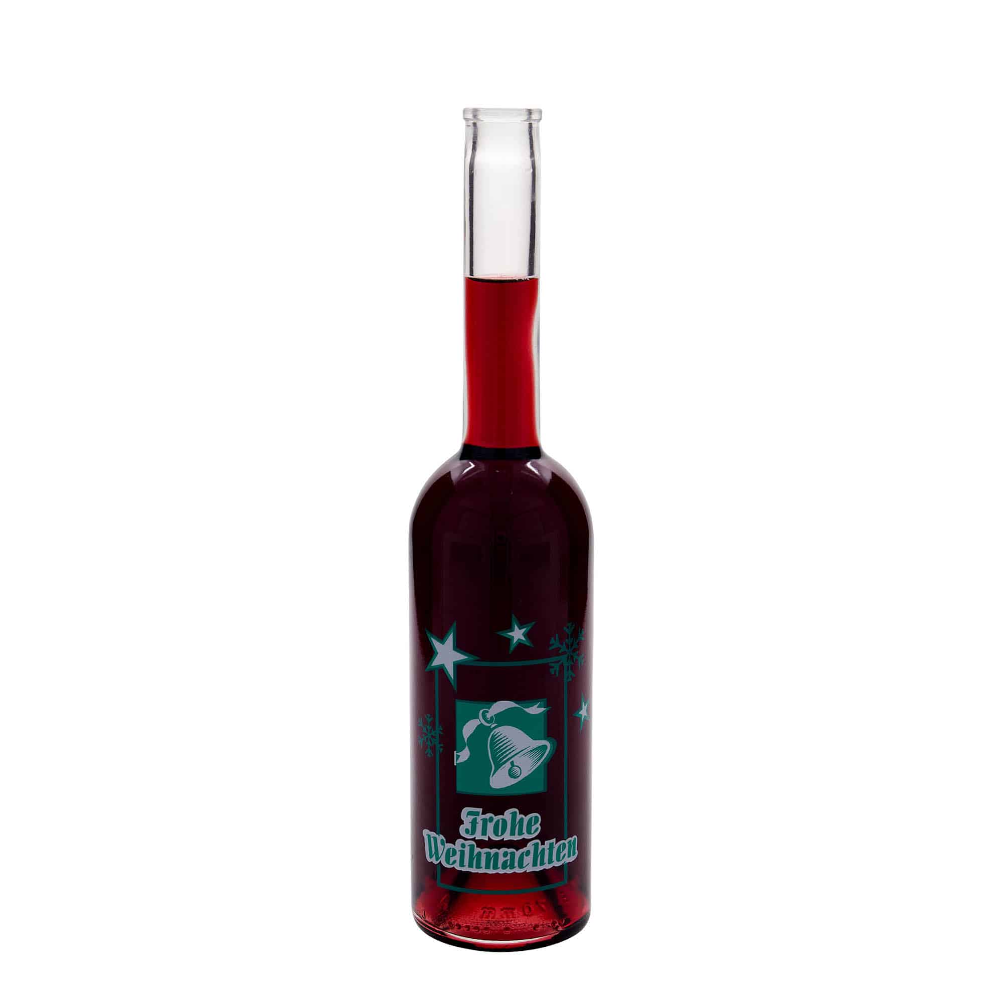 Botella de vidrio 'Opera' de 500 ml, motivo: Feliz Navidad, boca: corcho