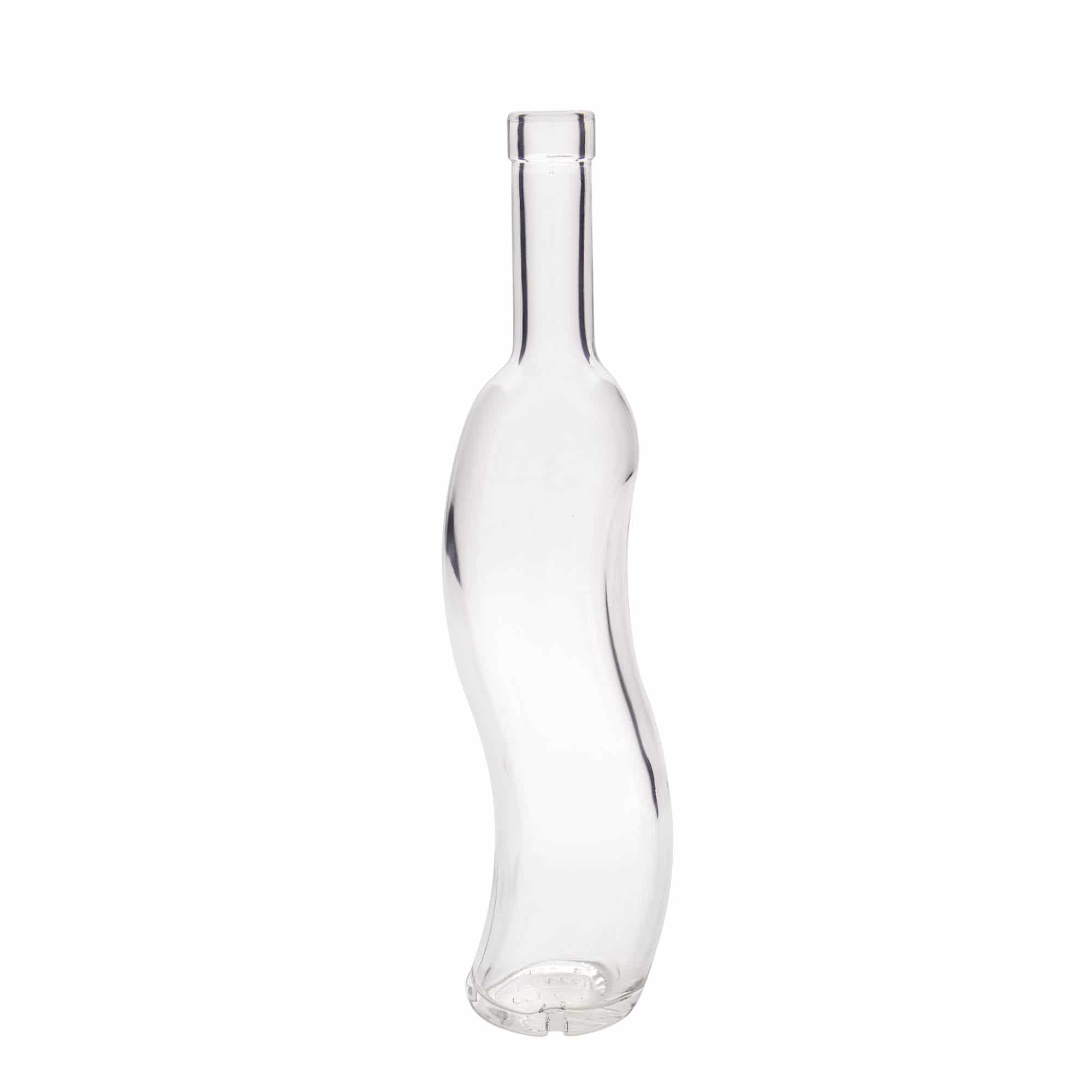 Botella de vidrio 'La-Ola' de 500 ml, semicircular, boca: corcho
