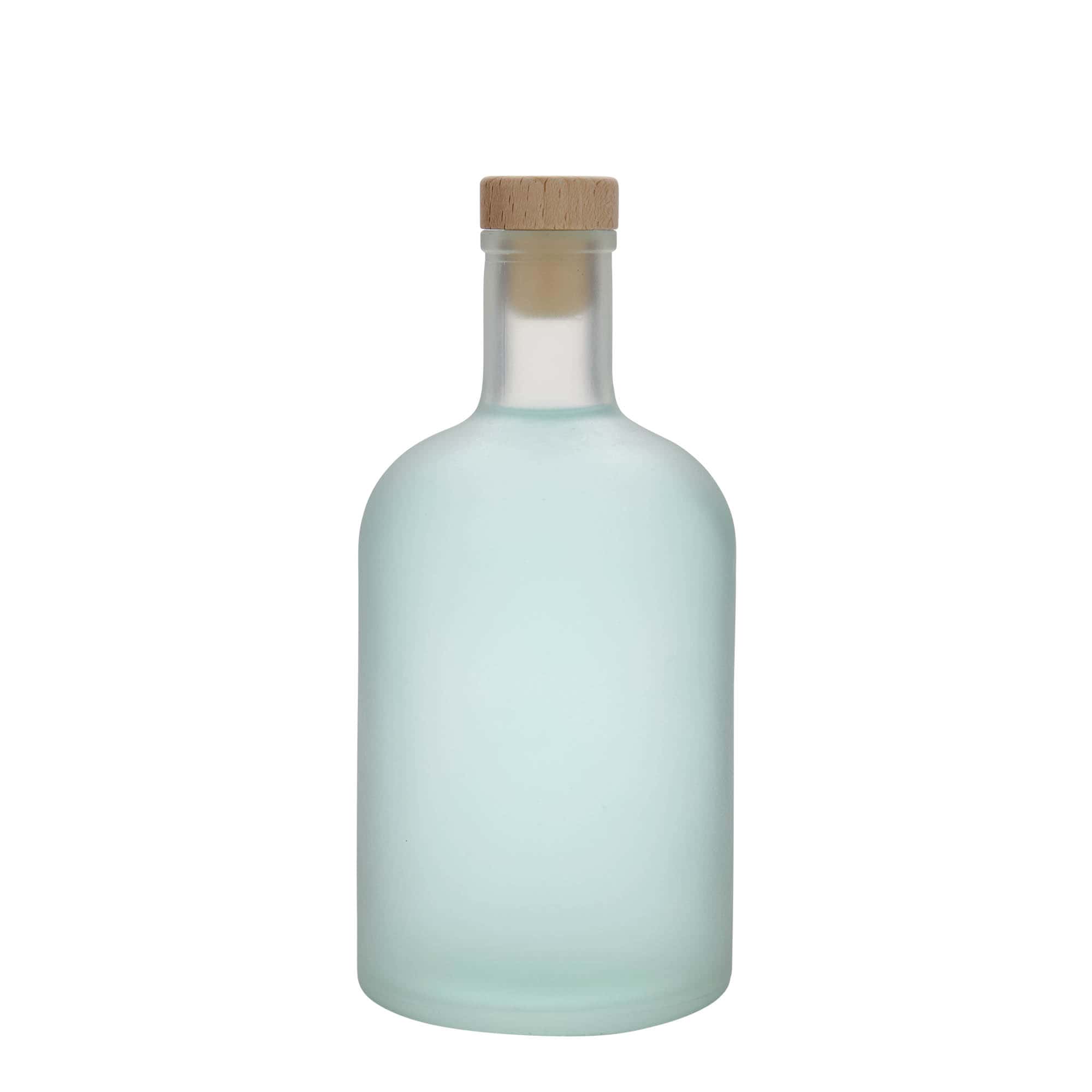Botella de vidrio de 700 ml «Gerardino», escarchada, boca: corcho