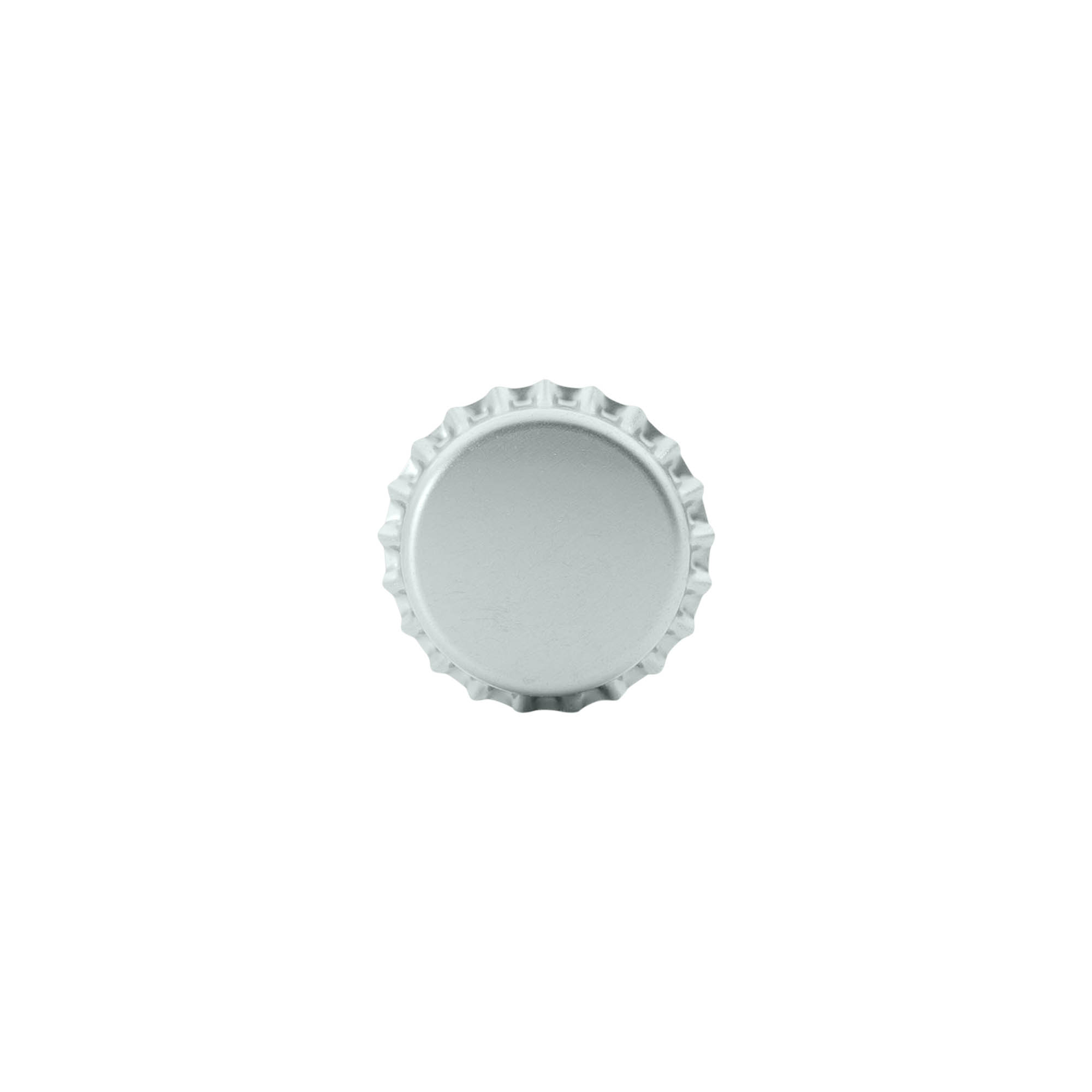 Tapón corona 26 mm, metal, plateado Tapón corona 26 mm, metal, plateado