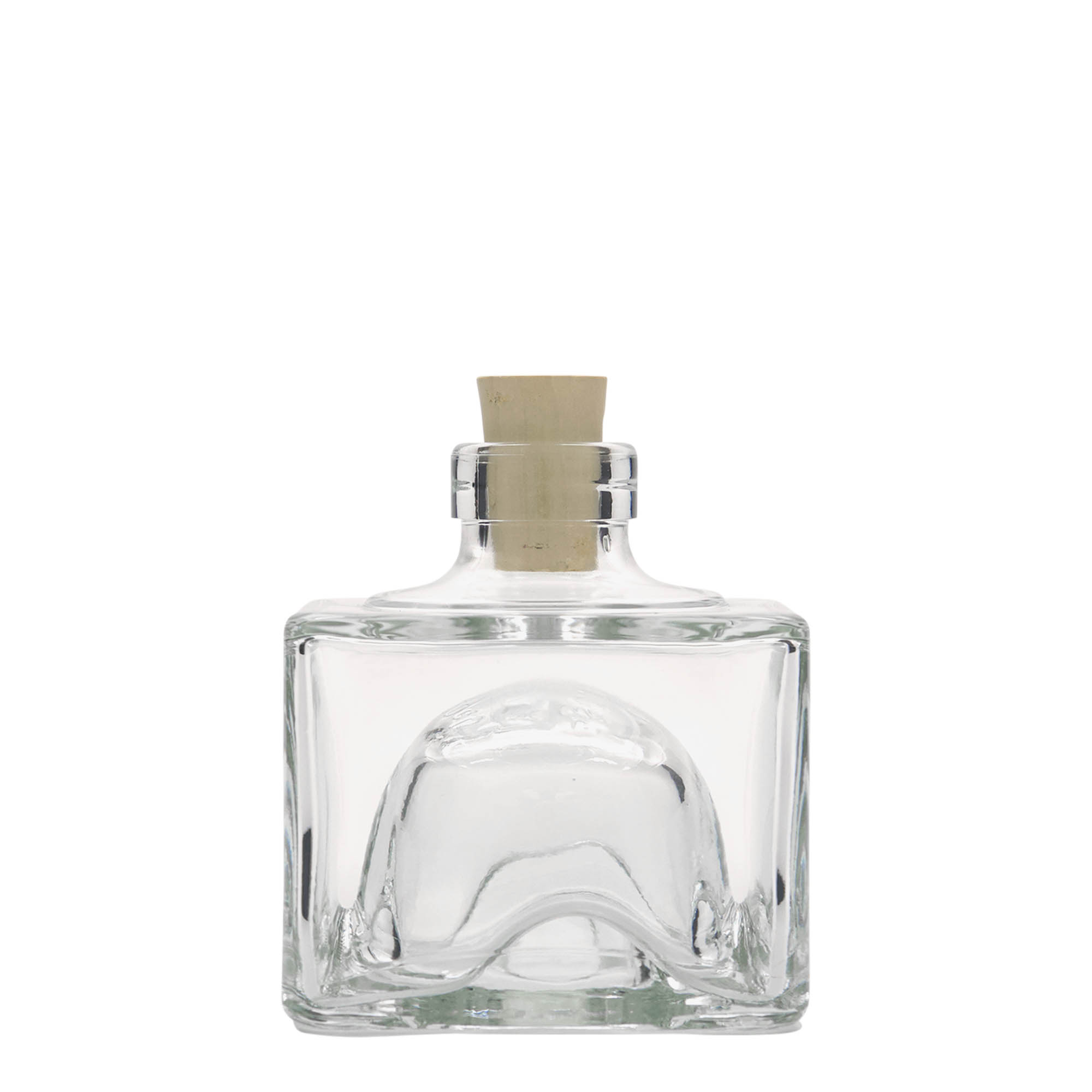 Botella de cristal de 200 ml 'Cocolores', cuadrada, boca: corcho