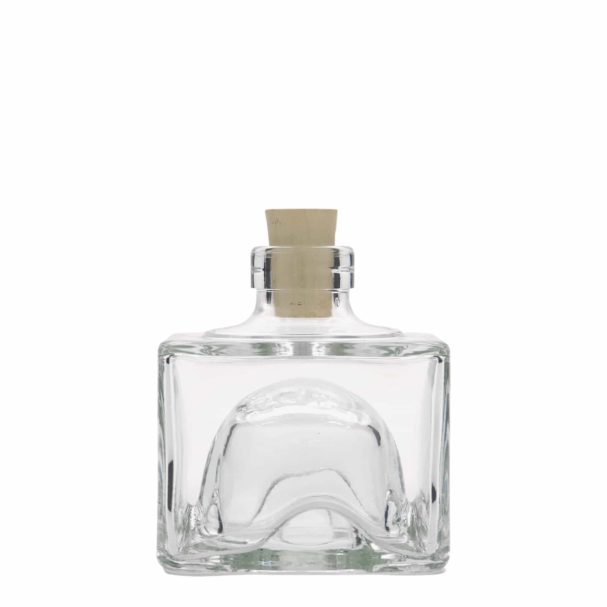 Botella de cristal de 200 ml «Cocolores», cuadrada, boca: corcho