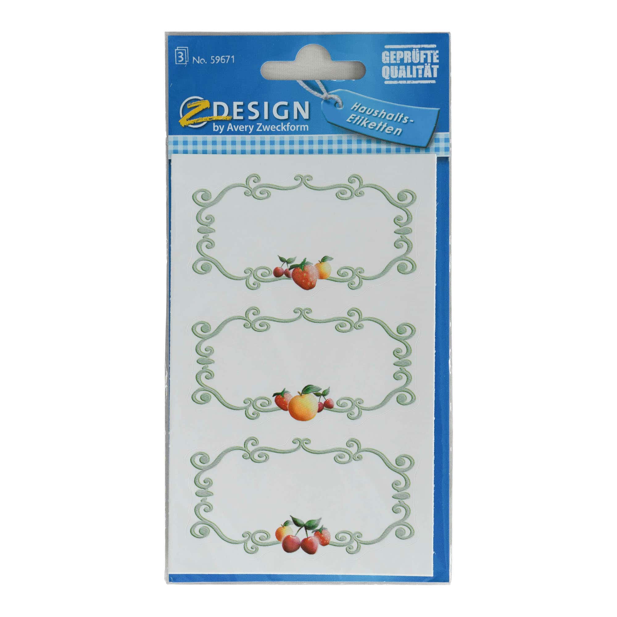 Zweckform Etiquetas 'Marco Frutas', rectangulares, papel, multicolor