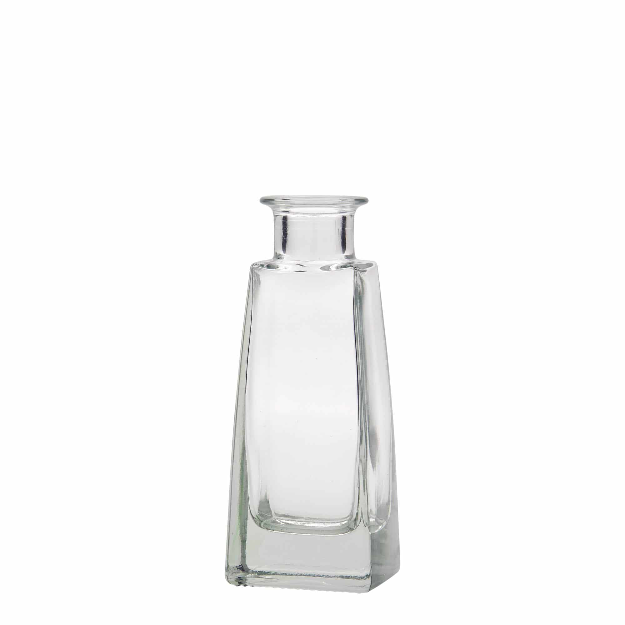 Botella de vidrio 'Timmy' de 100 ml, rectangular, boca: corcho
