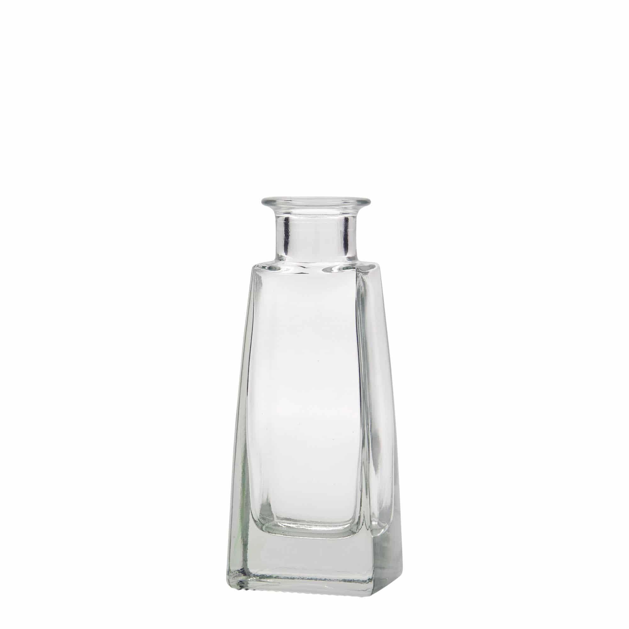 Botella de vidrio de 100 ml «Timmy», rectangular, boca: corcho