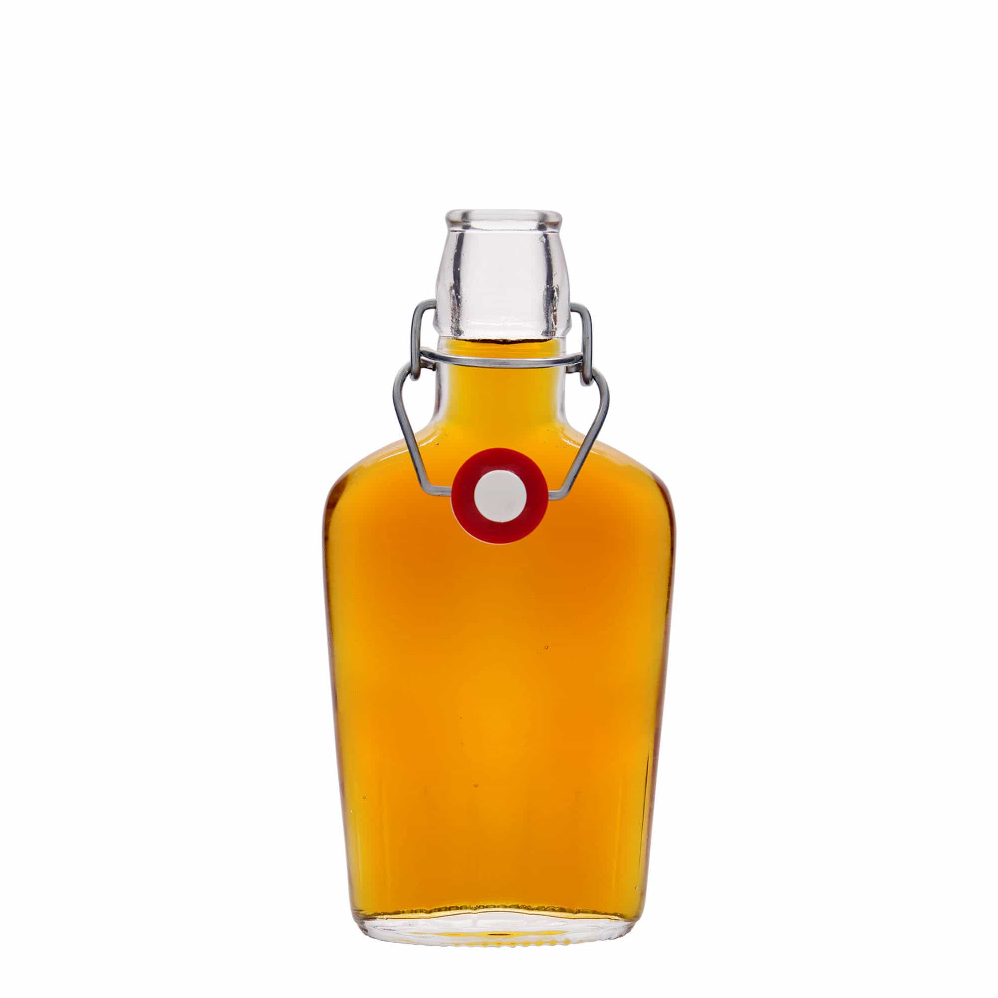 Botella de vidrio 'Fiaschetta' de 250 ml, ovalada, boca: tapón mecánico