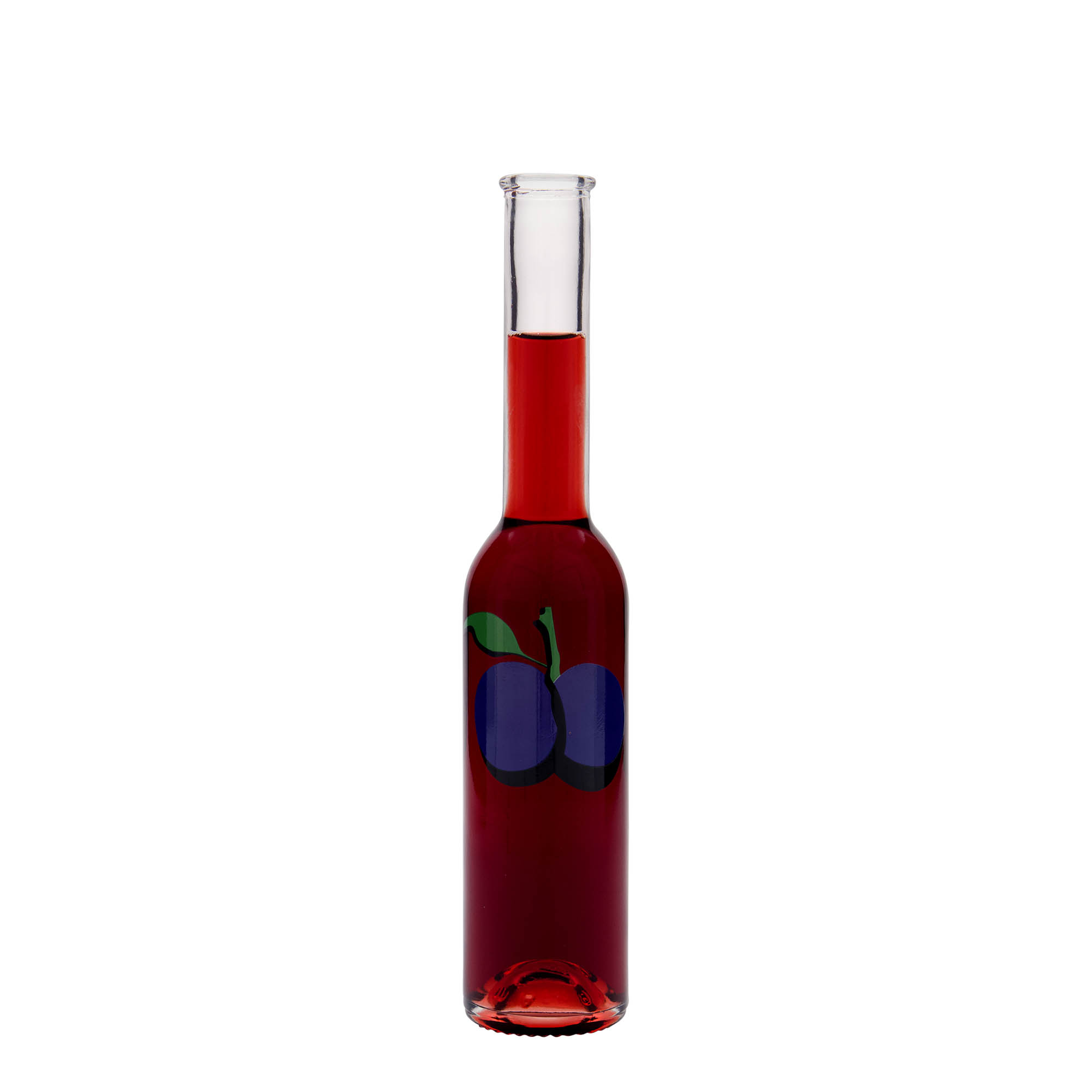 Botella de vidrio de 200 ml 'Opera', motivo: ciruela, boca: corcho
