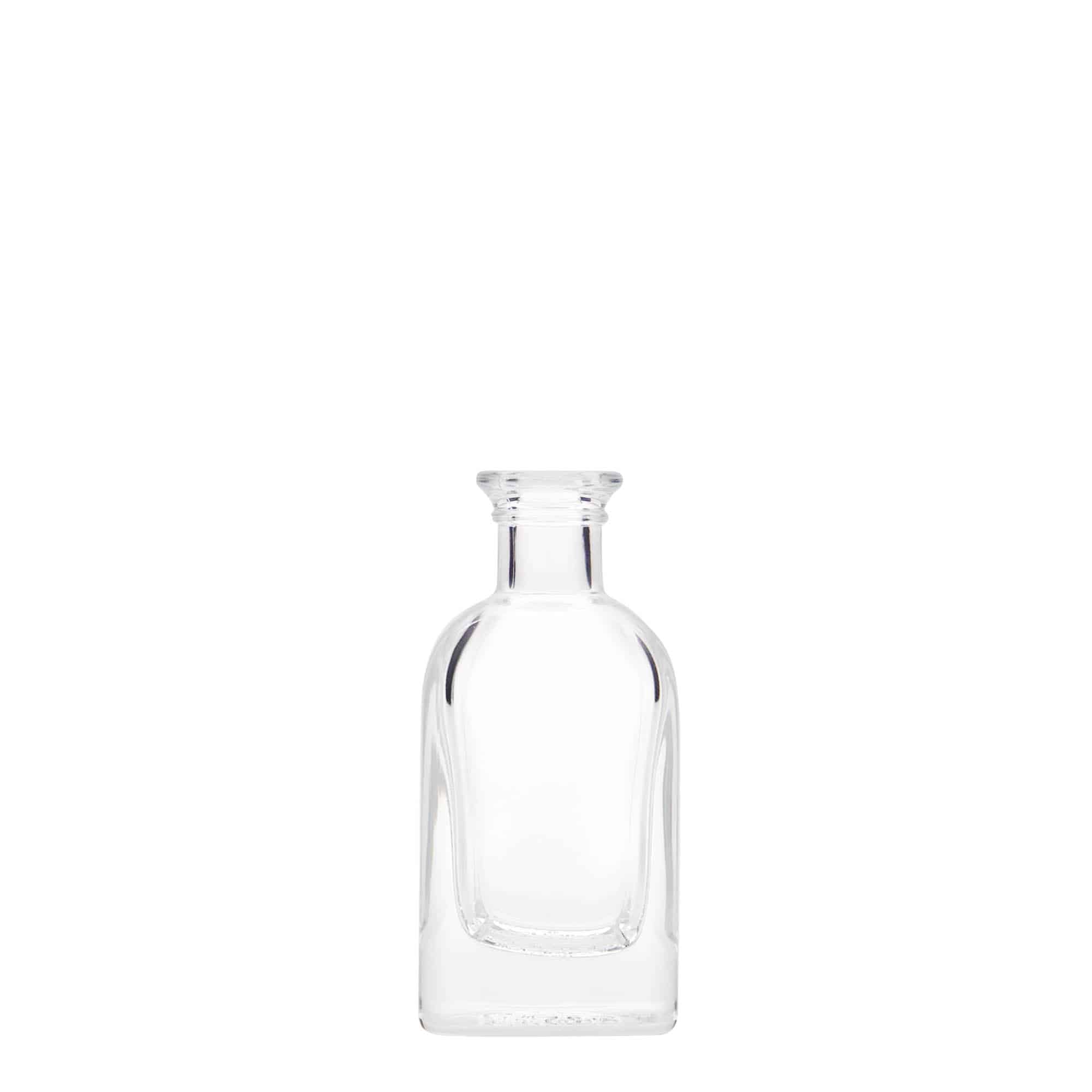 Botella de cristal de 40 ml Apotheker Carré, cuadrada, boca: corcho