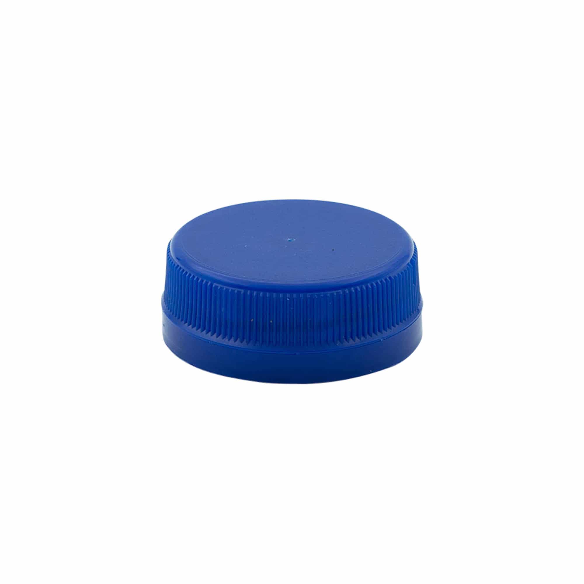 Tapón de rosca de dos entradas, plástico de PE, azul, para boca: PET 38 mm