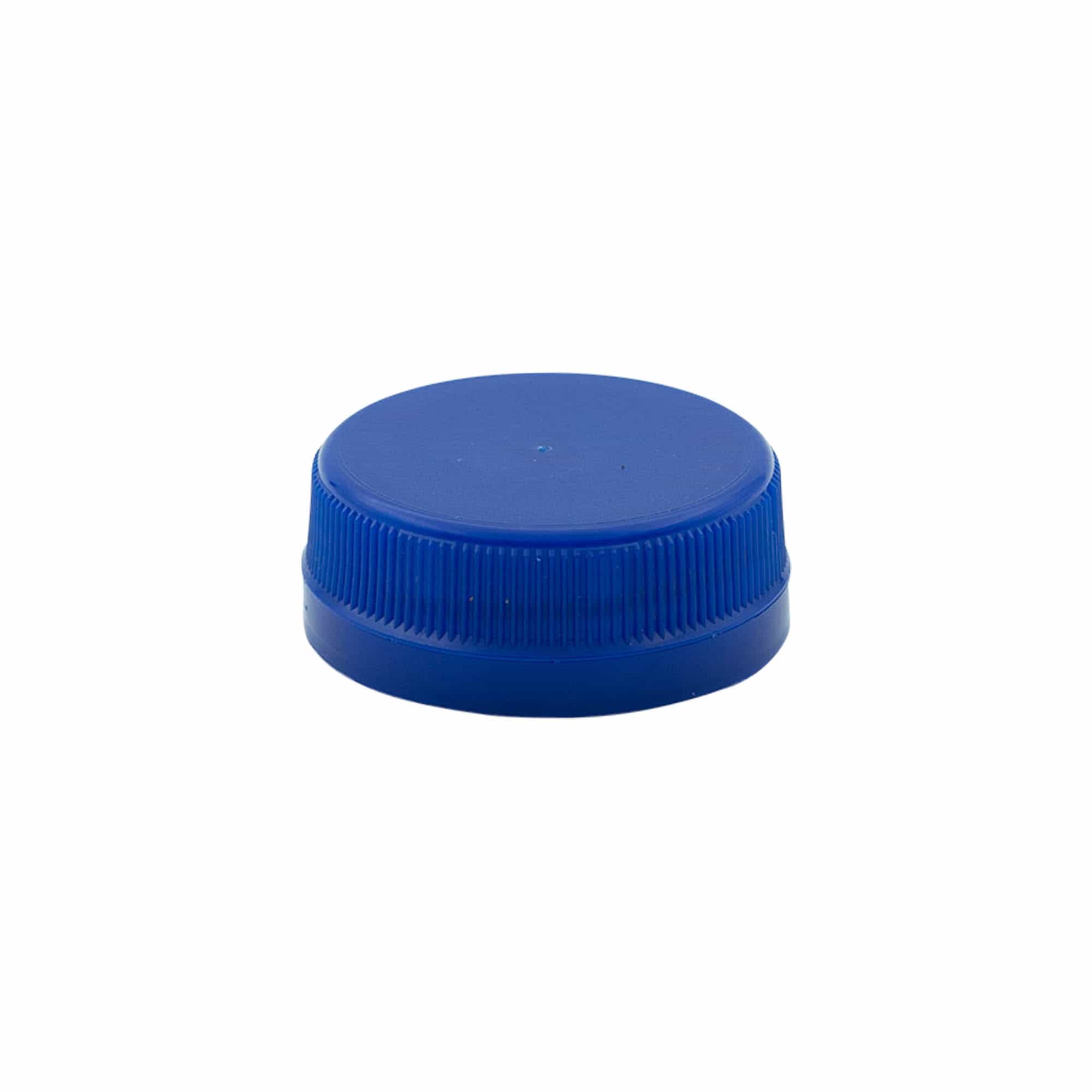 Tapa de rosca con rosca doble, plástico PE, azul, para boca: PET 38 mm