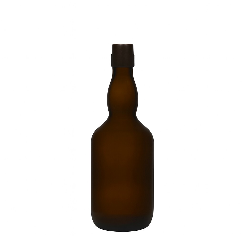 Botella de cerveza de 500 ml con cuello de ánfora, vidrio, verde antiguo, boca: cierre de palanca