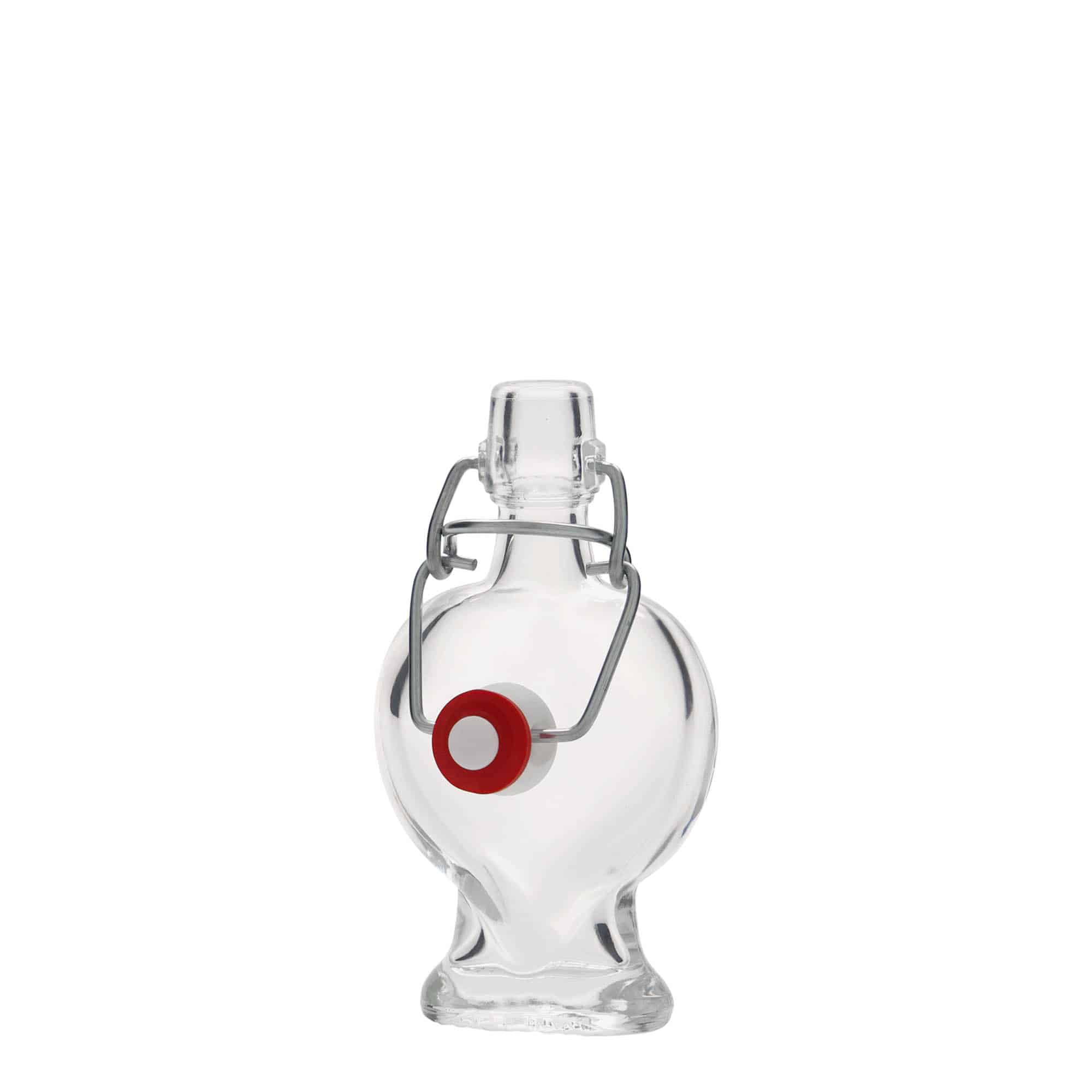 Botella de vidrio 'Corazón' de 40 ml, boca: tapón mecánico