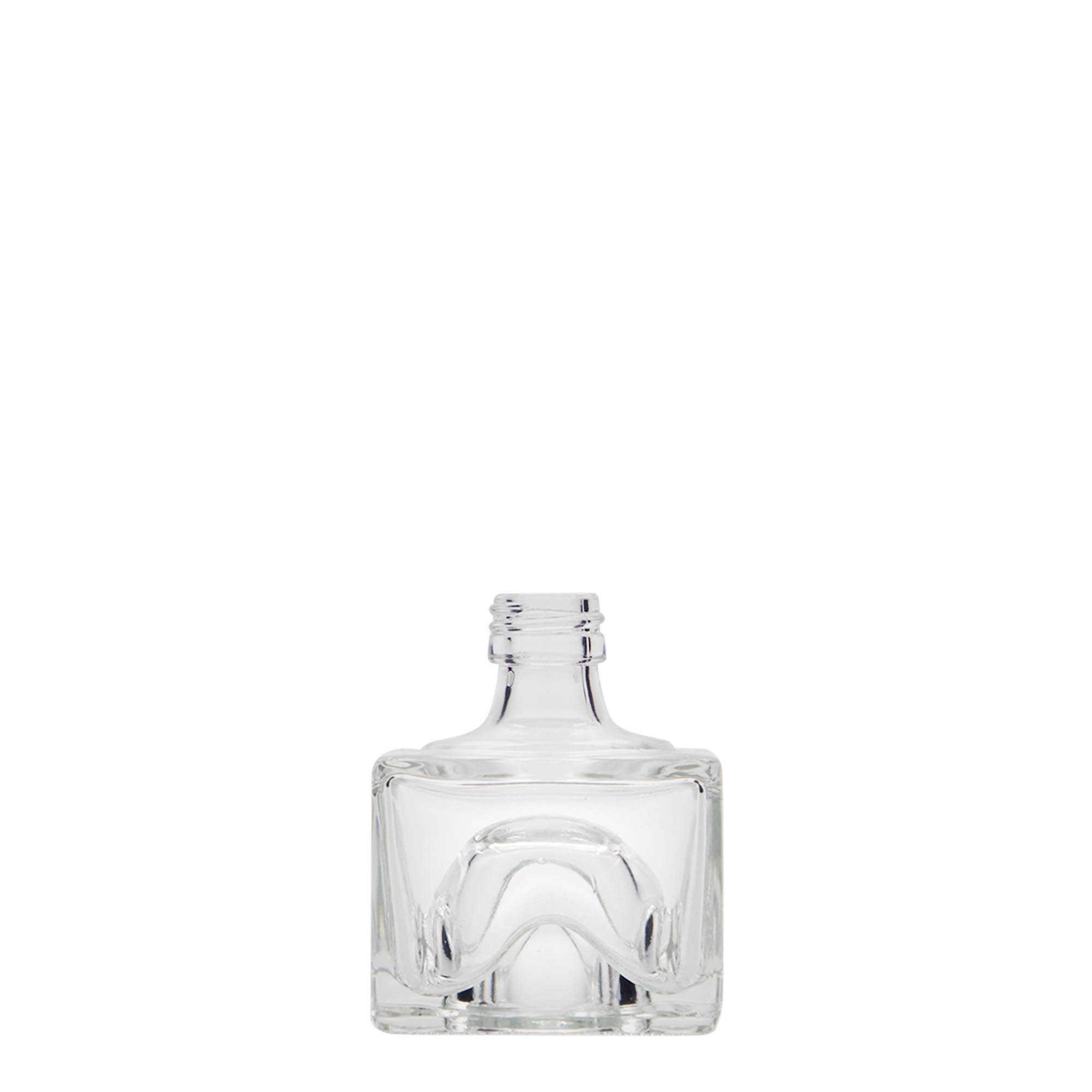Botella de vidrio de 40 ml «Cocolores», cuadrada, boca: PP 18