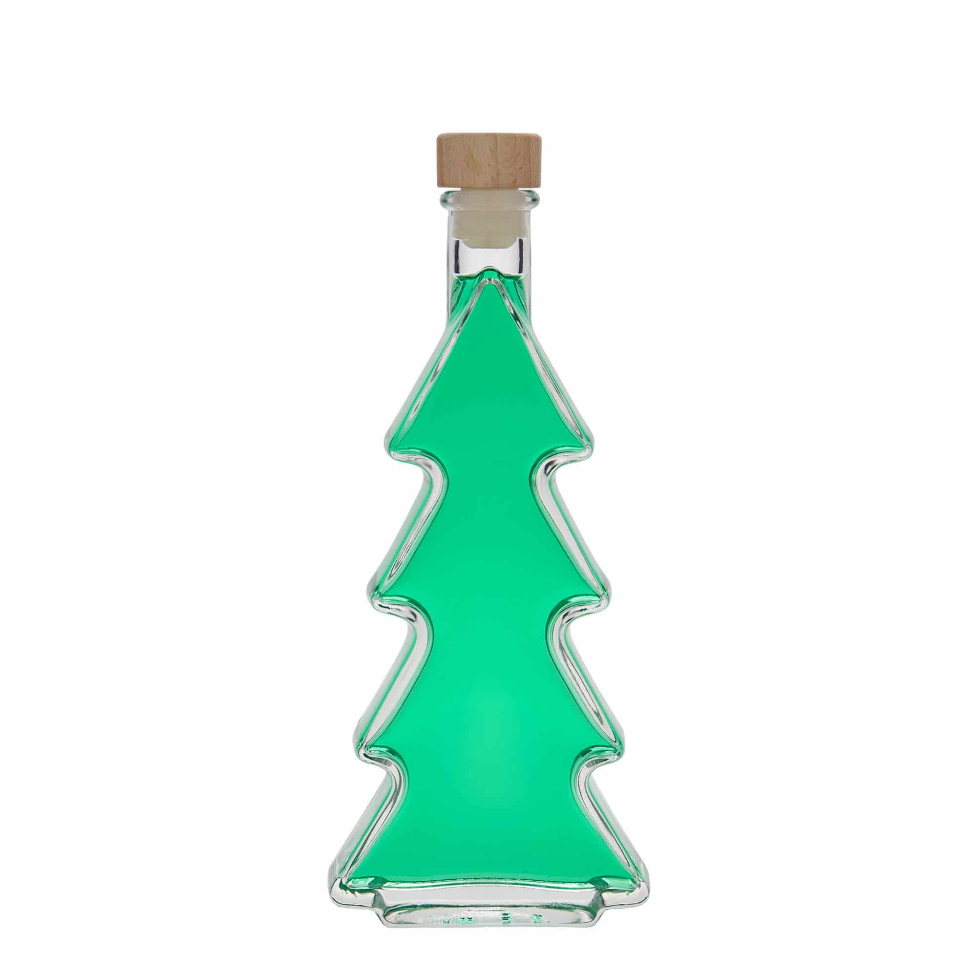 Botella de vidrio 'Árbol de Navidad' de 200 ml, boca: corcho