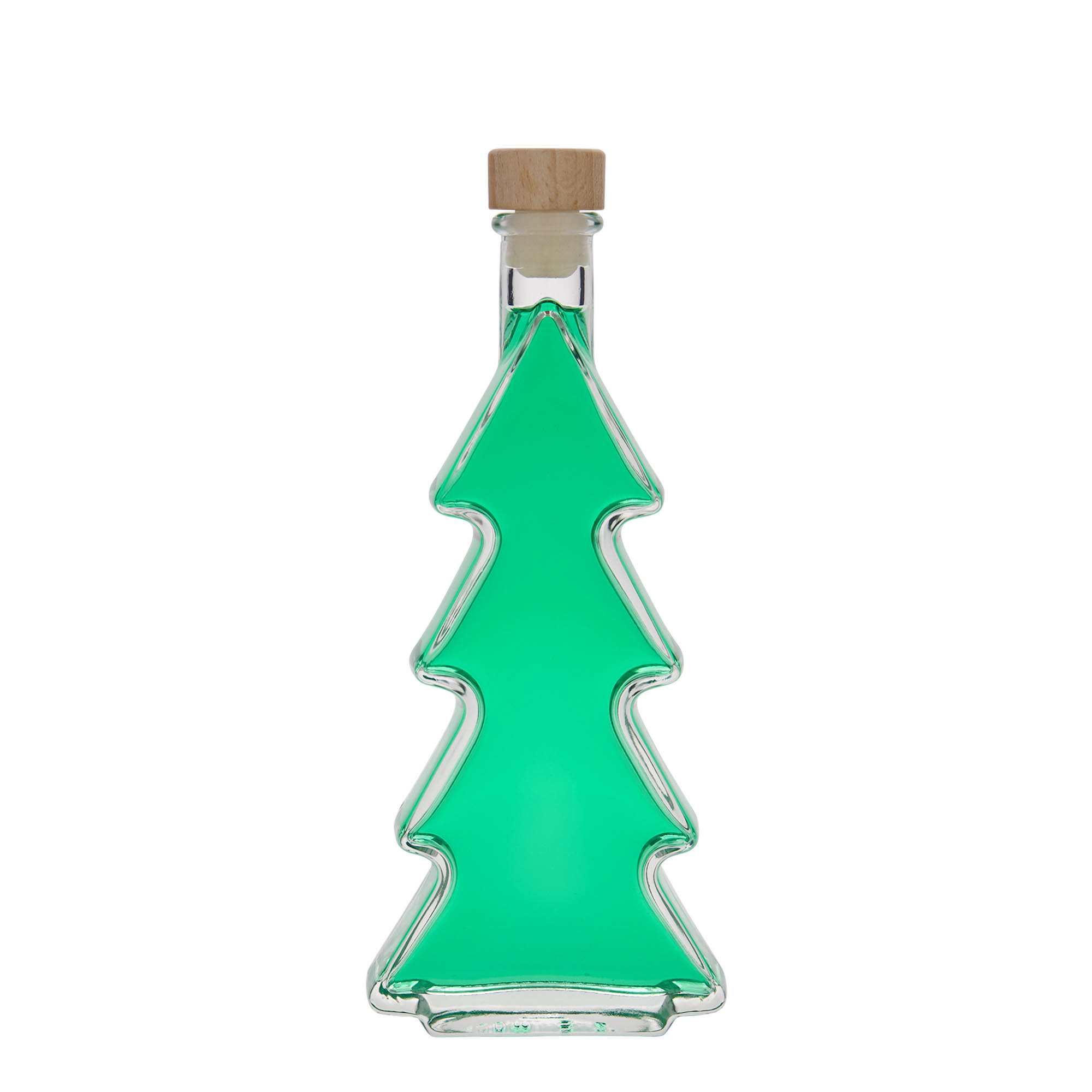 Botella de vidrio de 200 ml 'Árbol de Navidad', boca: corcho Botella de vidrio de 200 ml 'Árbol de Navidad', boca: corcho