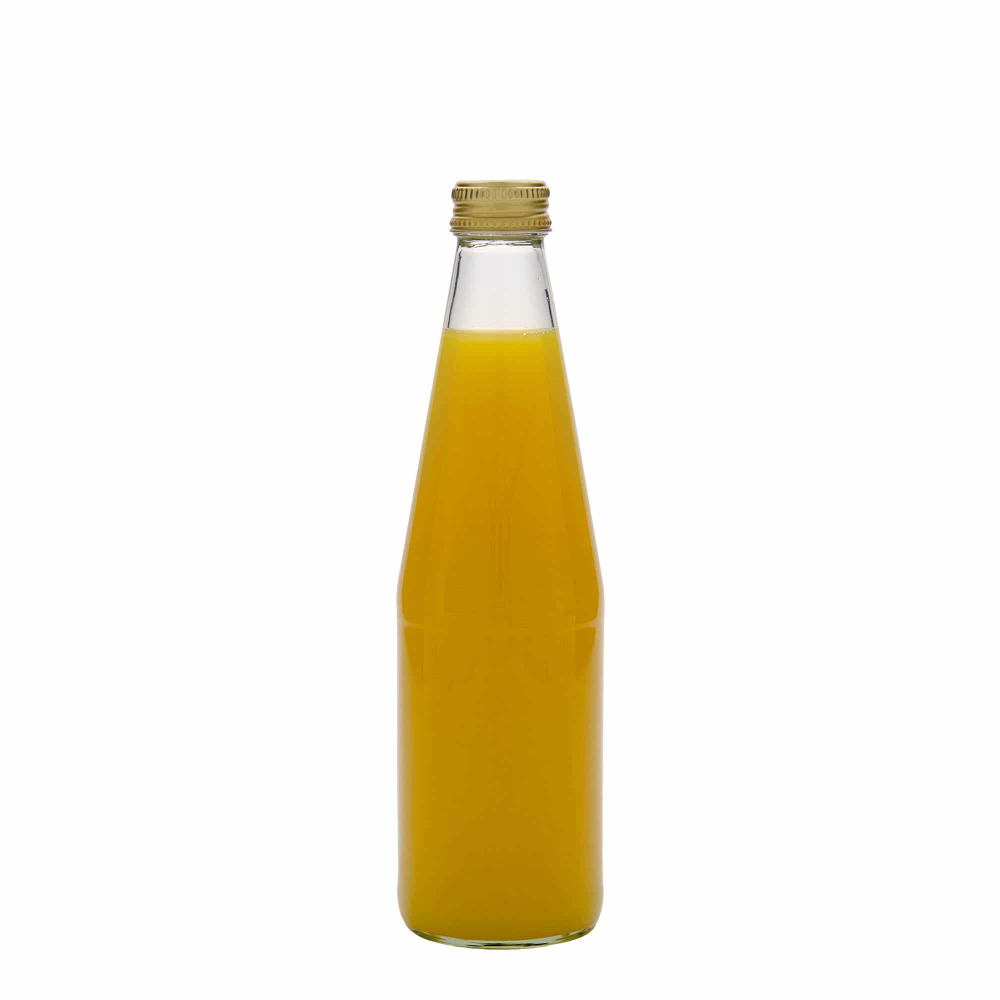 Botella universal con forma de zanahoria de 330 ml, vidrio, boca: PP 28