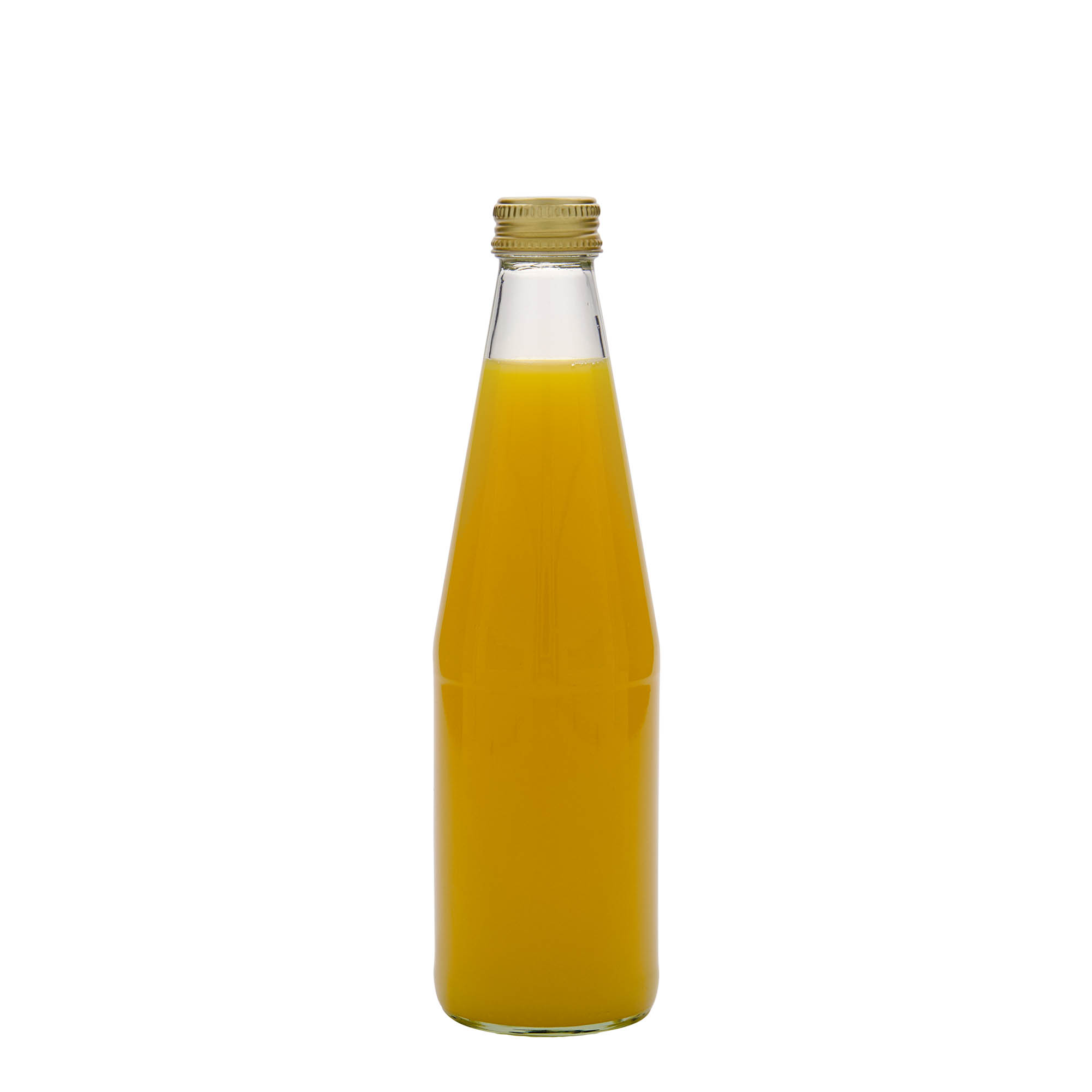 Botella universal de 330 ml en forma de zanahoria, vidrio, boca: PP 28 Botella universal de 330 ml en forma de zanahoria, vidrio, boca: PP 28