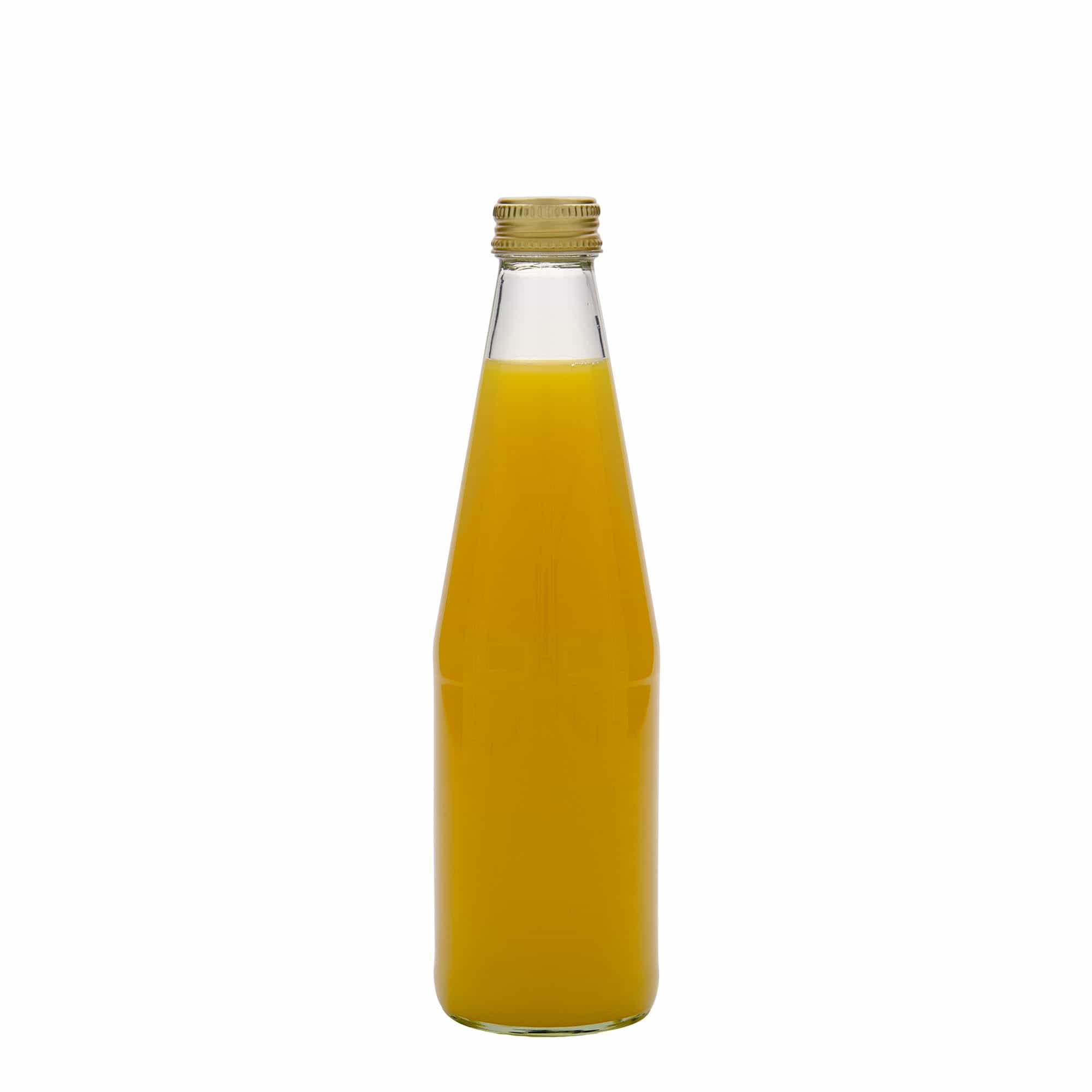 Botella universal de 330 ml en forma de zanahoria, vidrio, boca: PP 28