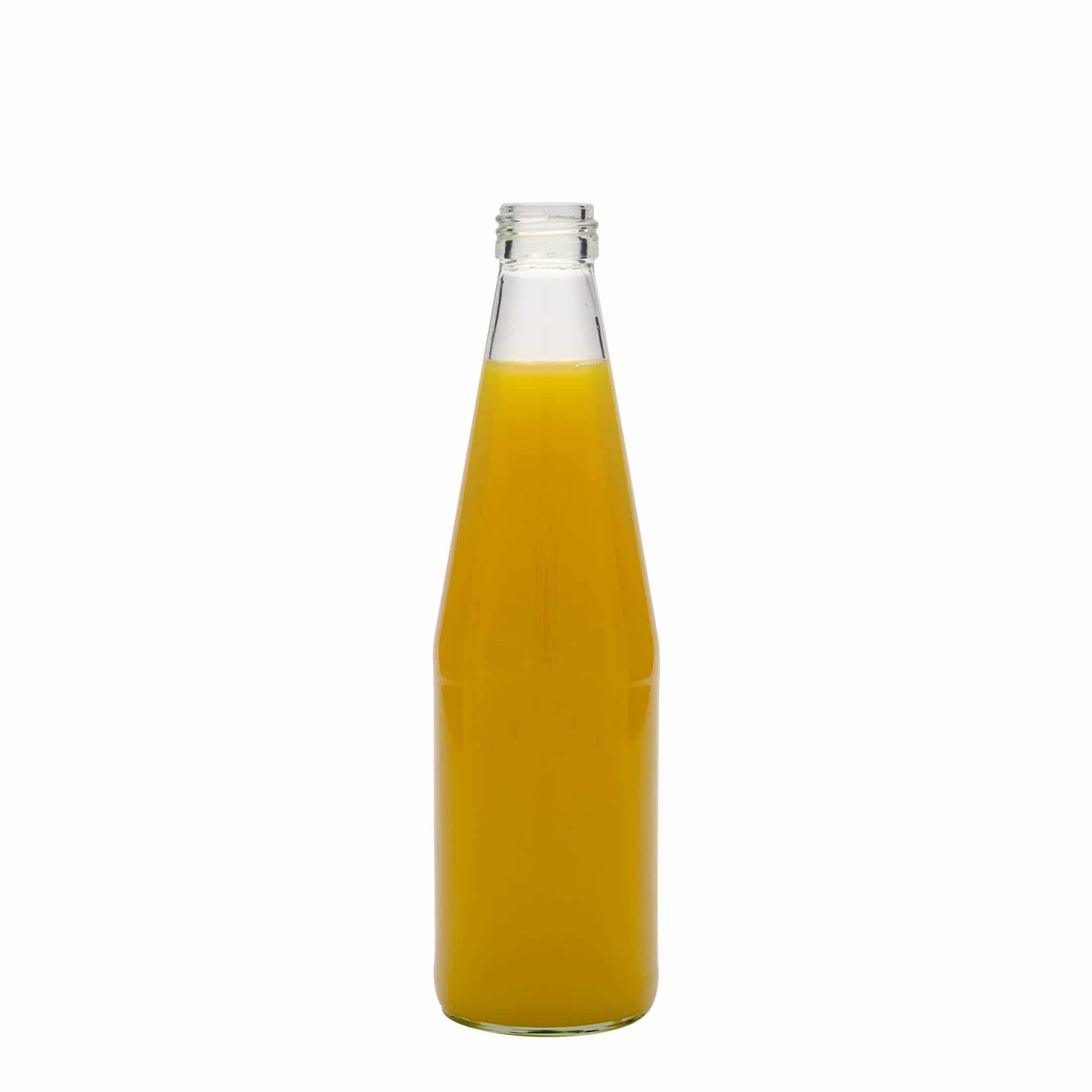 Botella universal de 330 ml en forma de zanahoria, vidrio, boca: PP 28