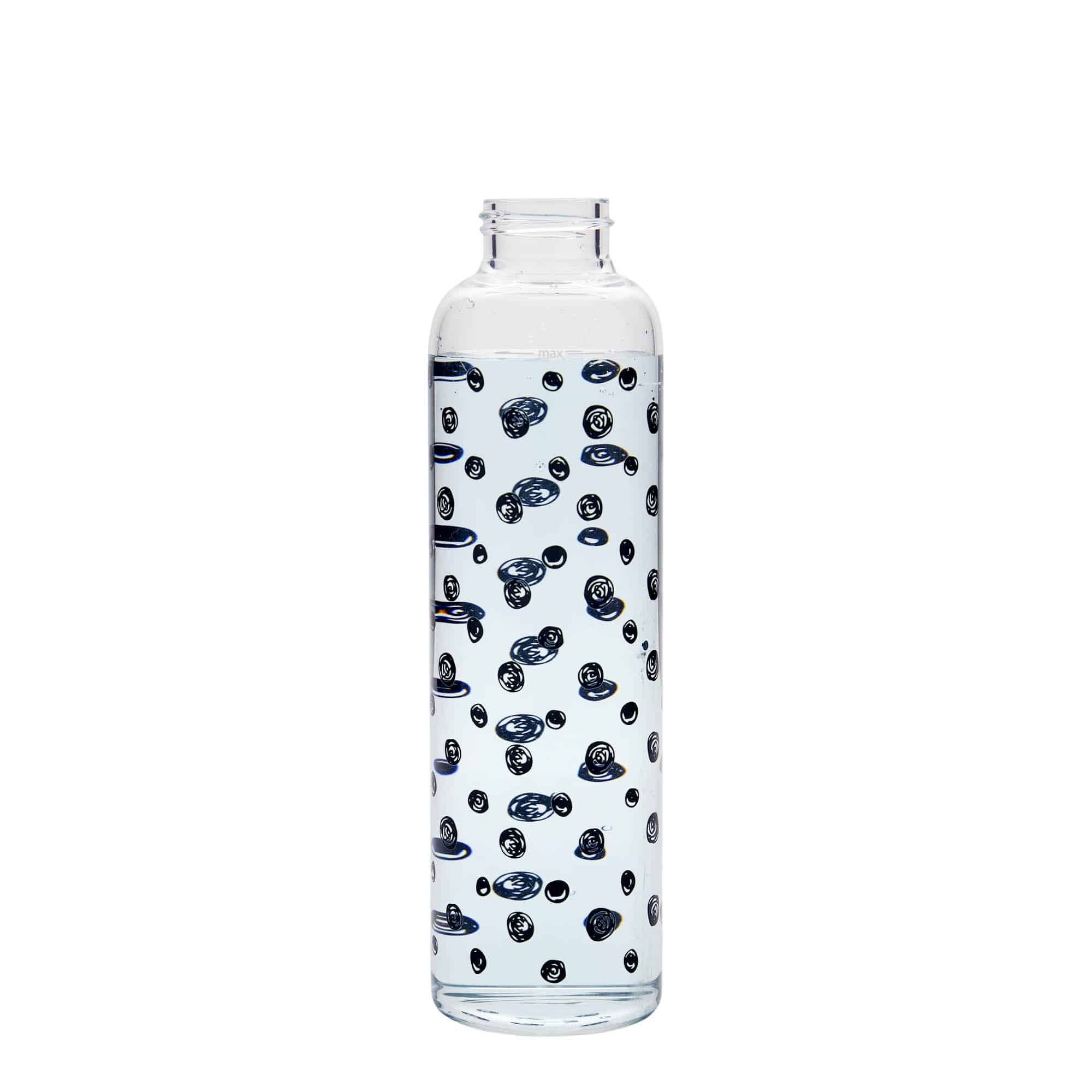 Botella de agua 'Perseus' de 500 ml, motivo: puntos negros, boca: tapón de rosca