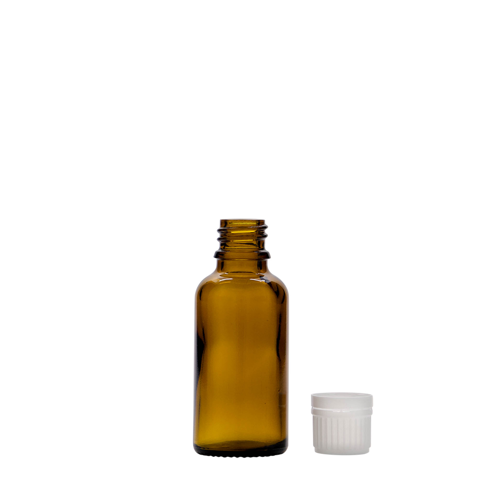 30 ml frasco medicinal, vidrio, marrón, boca: DIN 18