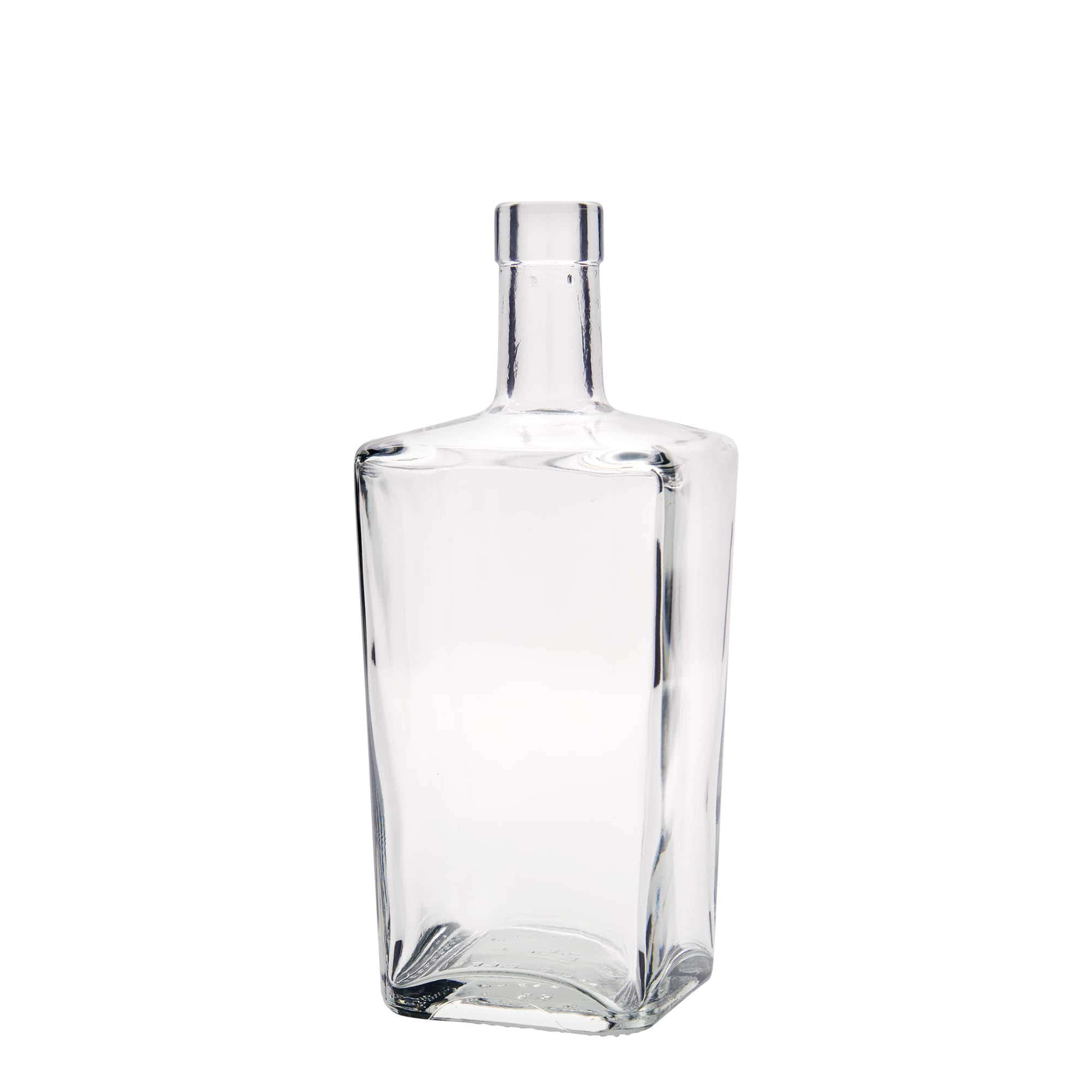 Botella de vidrio de 700 ml 'Noel', cuadrada, boca: corcho