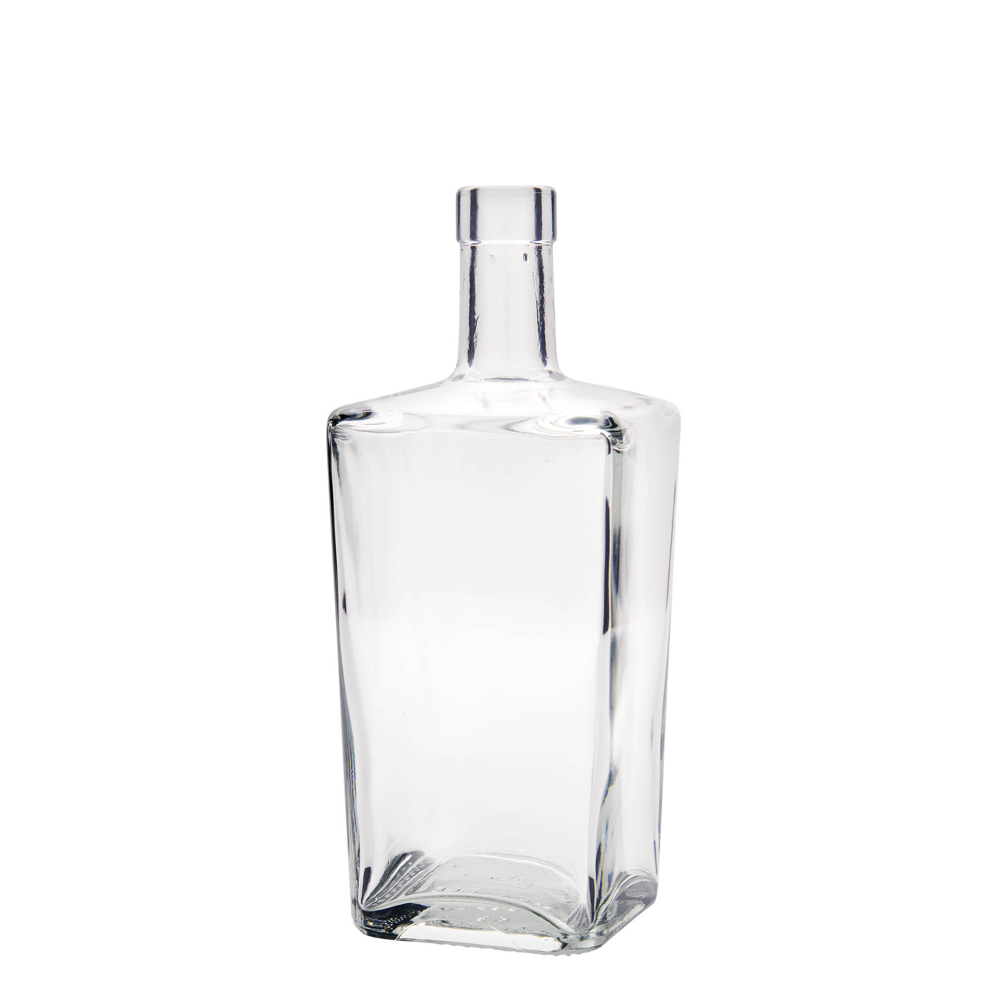 Botella de vidrio de 700 ml «Noel», cuadrada, boca: corcho