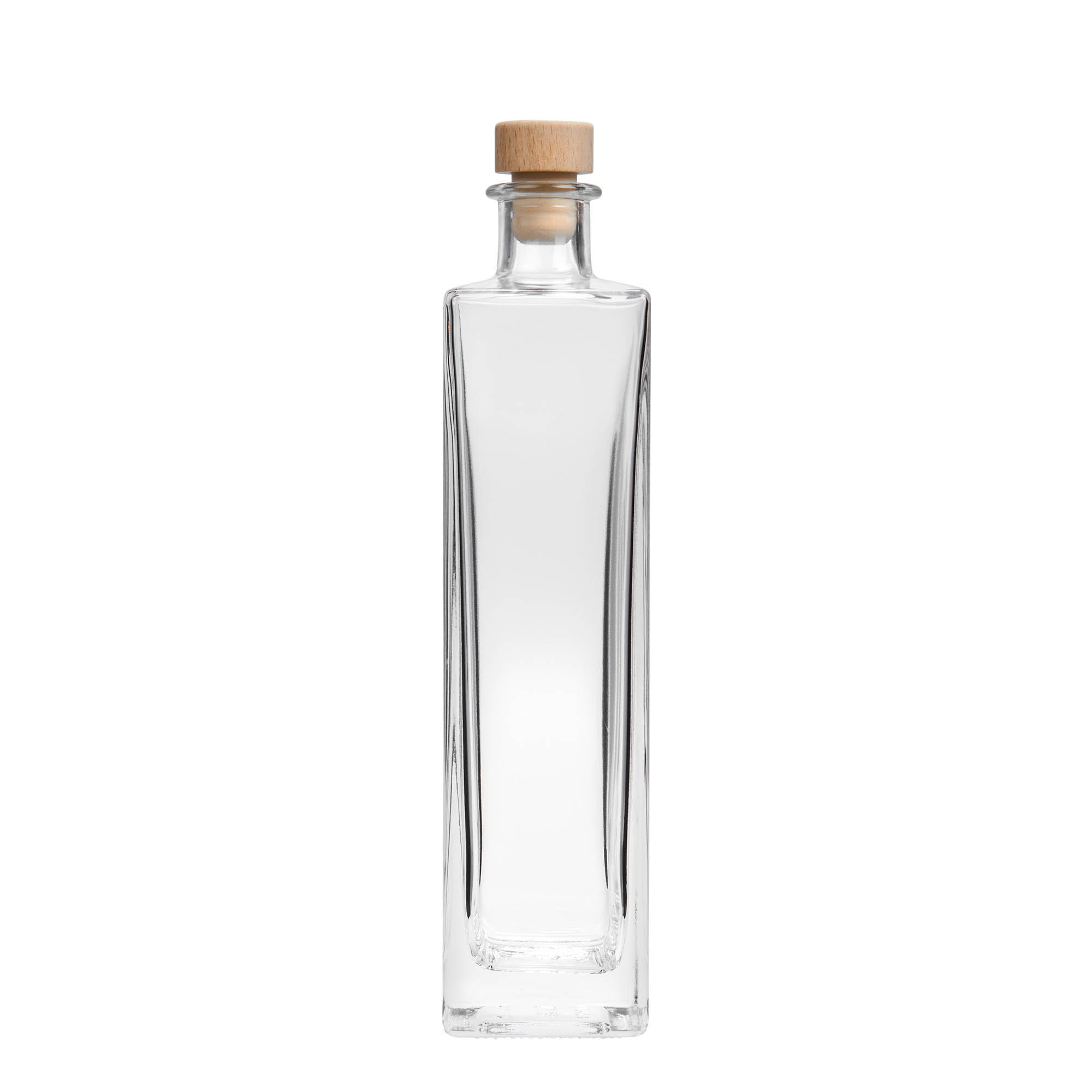 Botella de vidrio de 500 ml 'Rafaello', cuadrada, boca: corcho Botella de vidrio de 500 ml 'Rafaello', cuadrada, boca: corcho