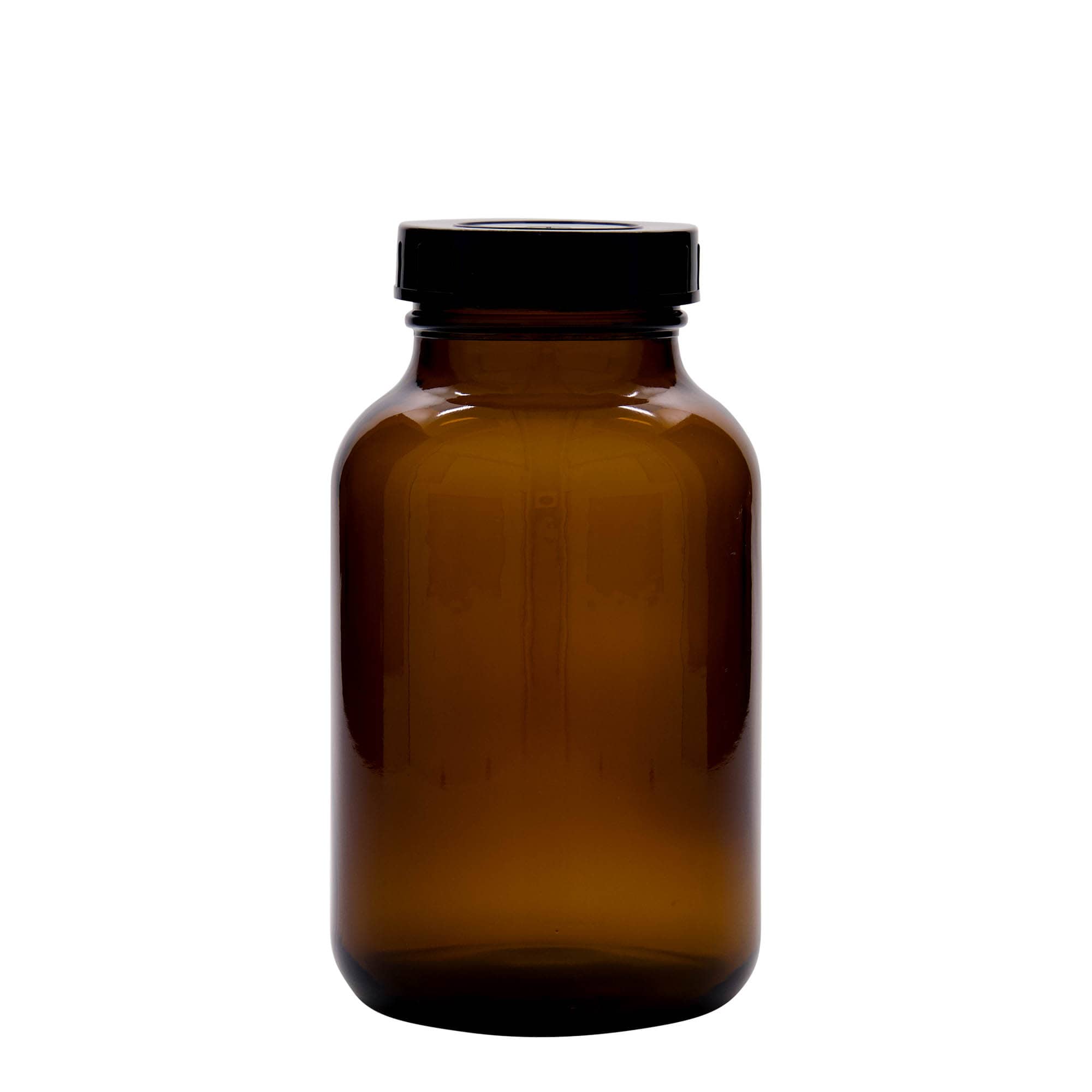 1.000 ml frasco de boca ancha, marrón, boca: DIN 68